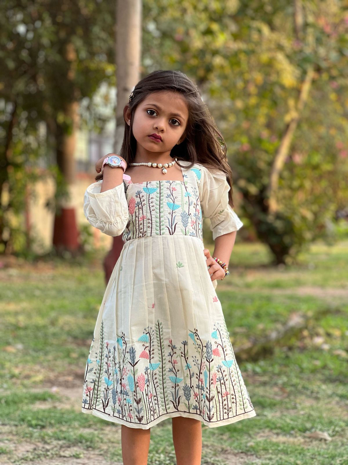 Summer Special Khadi Cotton Fabric Kids Frock