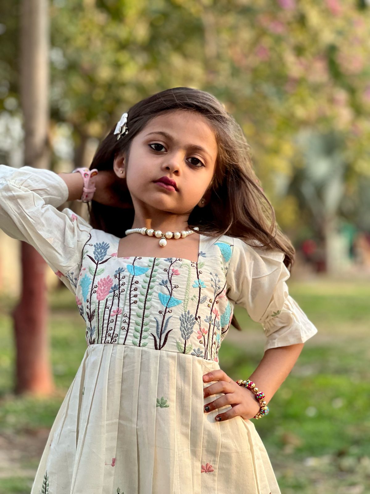 Summer Special Khadi Cotton Fabric Kids Frock