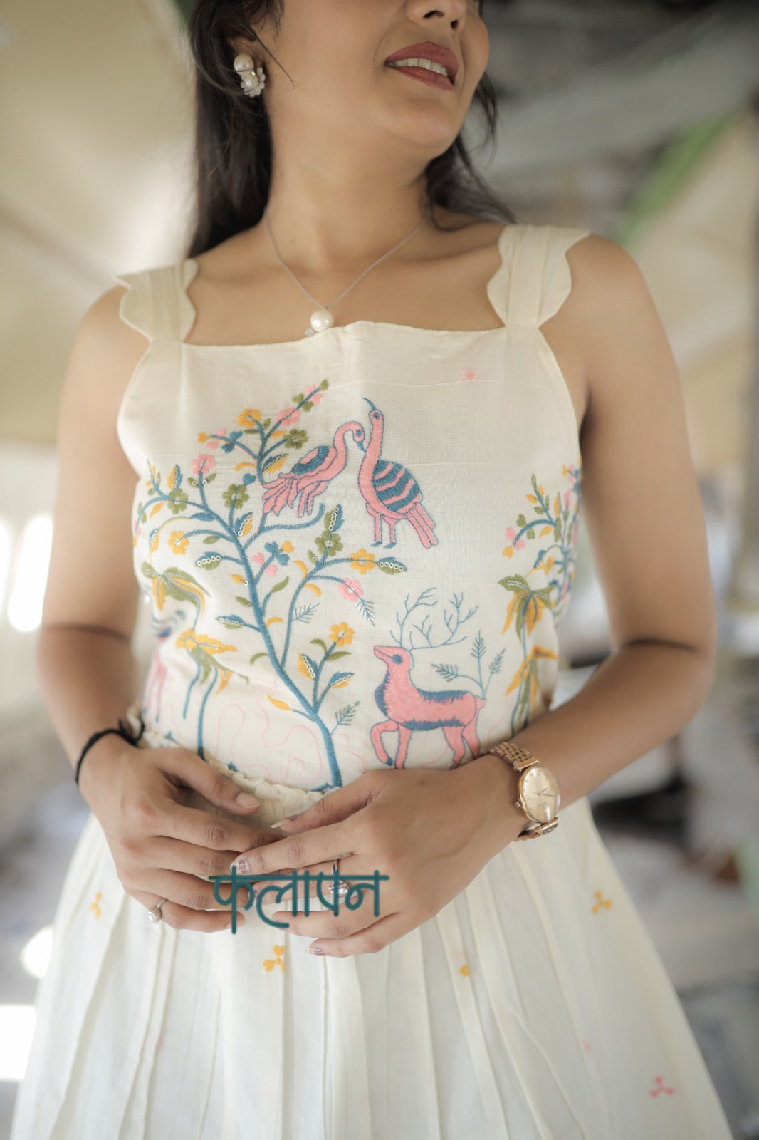 Admirable Embroidery Work On Pure Khadi Cotton Fabric maxi Frock