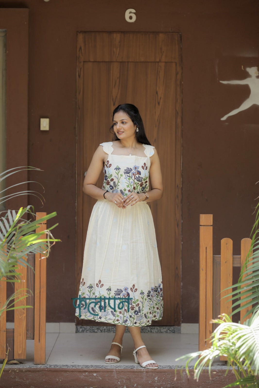Stunning Embroidery Work On Pure Khadi Cotton Fabric maxi Frock