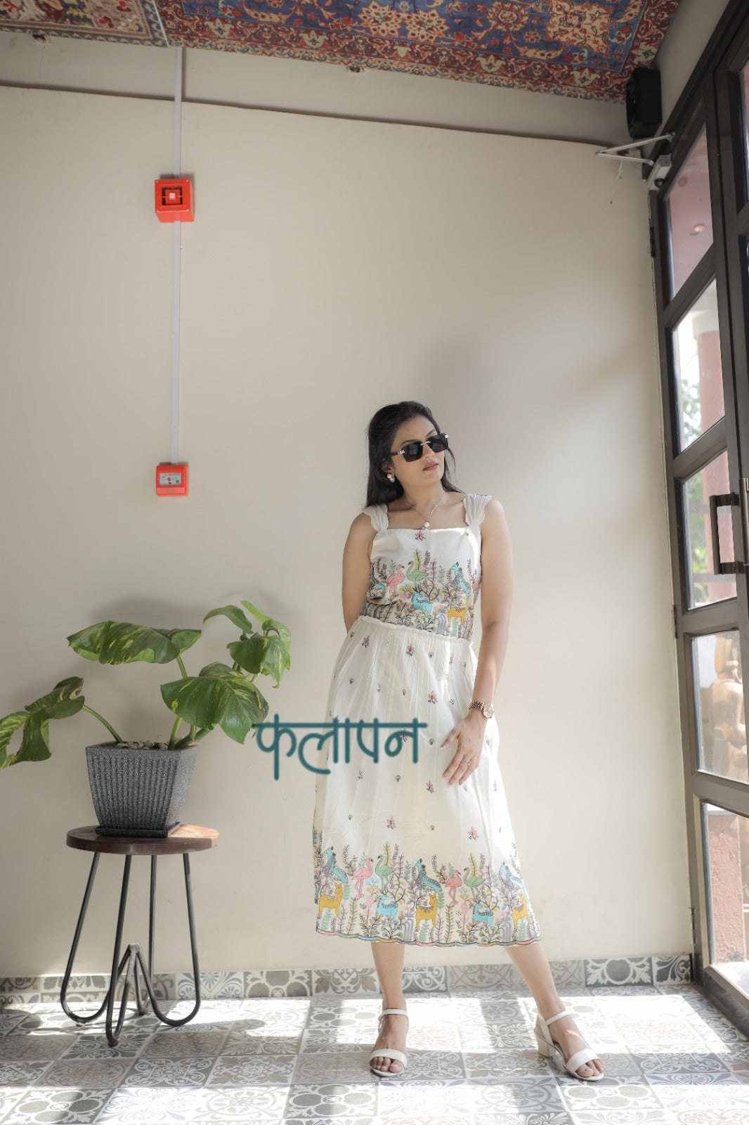 Comfy Premium Pure Embroidery Work On Khadi Cotton Fabric maxi dress for women
