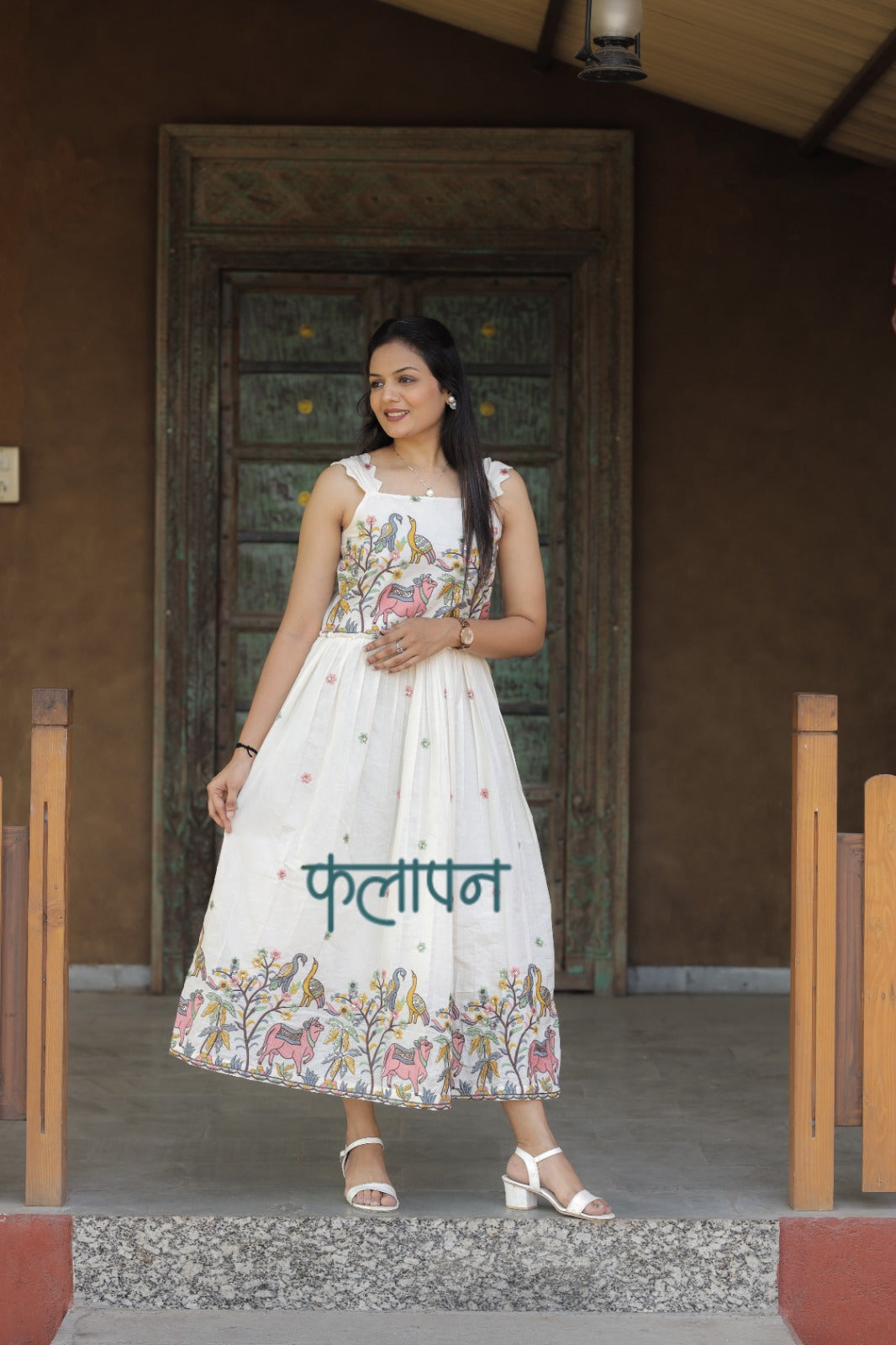 Luxurious Embroidery Work On Pure Khadi Cotton Fabric maxi Frock