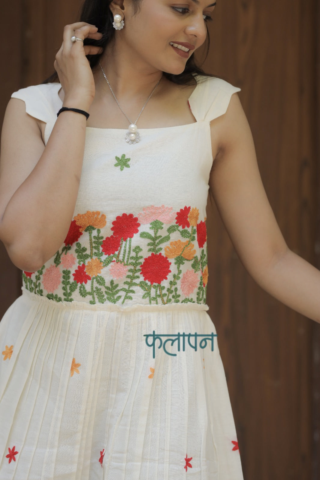 Trending Premium Pure Embroidery Work On Khadi Cotton Fabric maxi Frock
