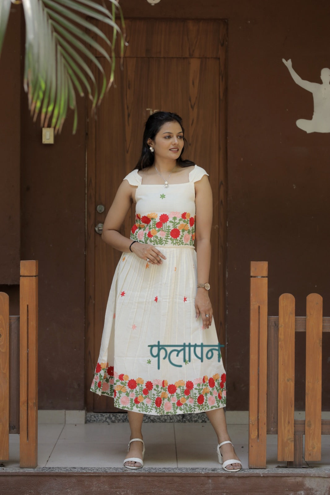 Trending Premium Pure Embroidery Work On Khadi Cotton Fabric maxi Frock