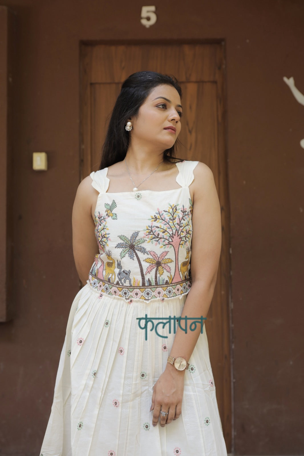 Delightful Pure Embroidery Work On Khadi Cotton Fabric maxi Frock