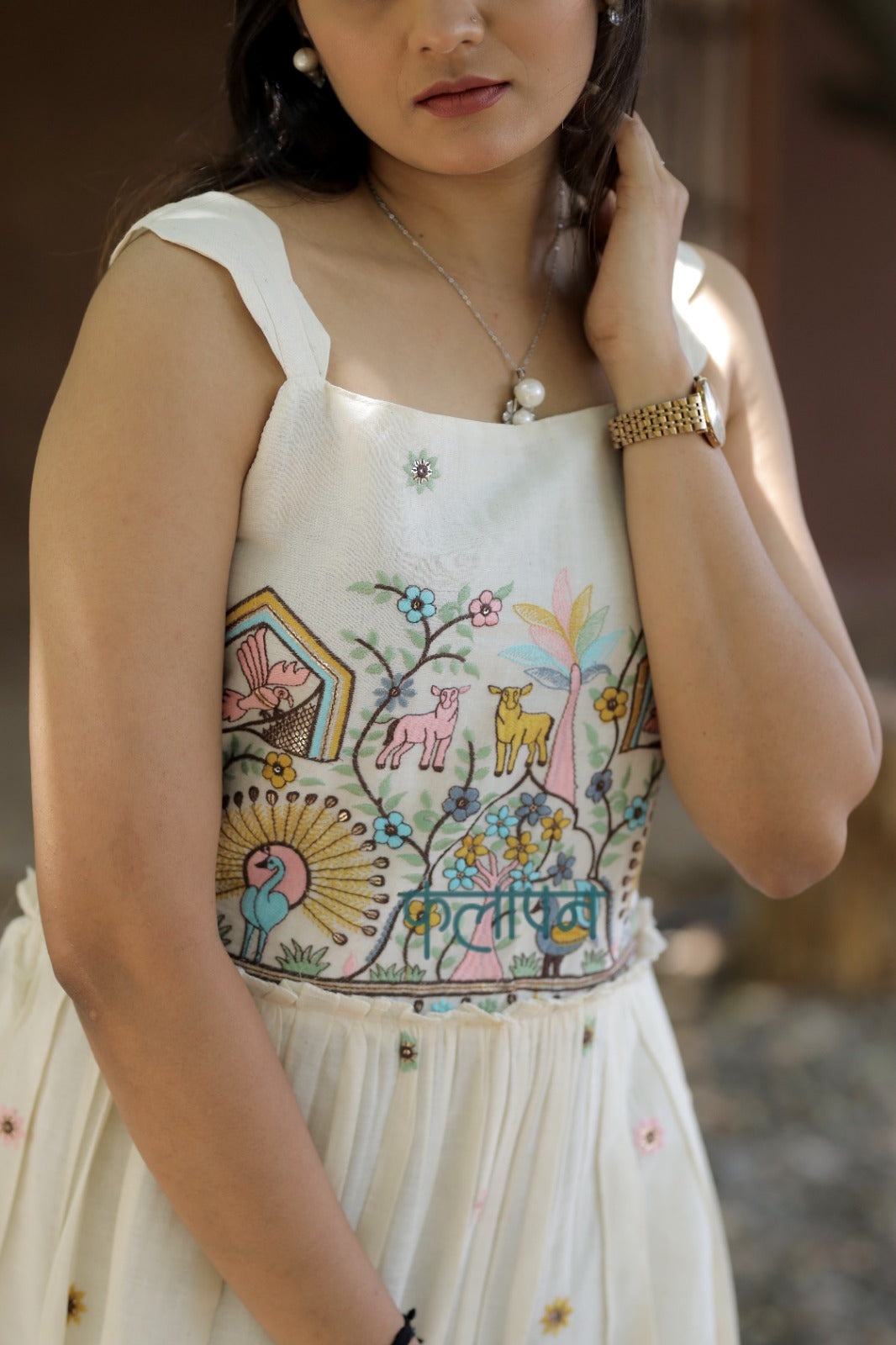 Magestic Pure Embroidery Work On Khadi Cotton Fabric maxi Frock