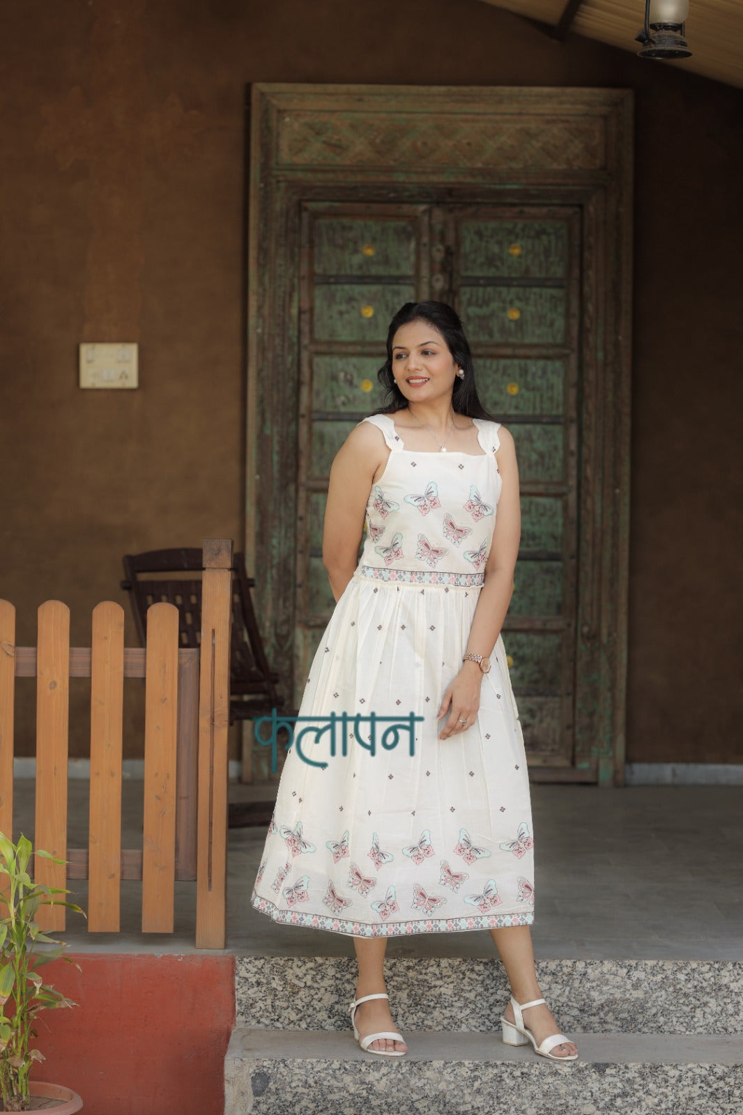 Vibrant Embroidery Work On Pure Khadi Cotton Fabric maxi Frock