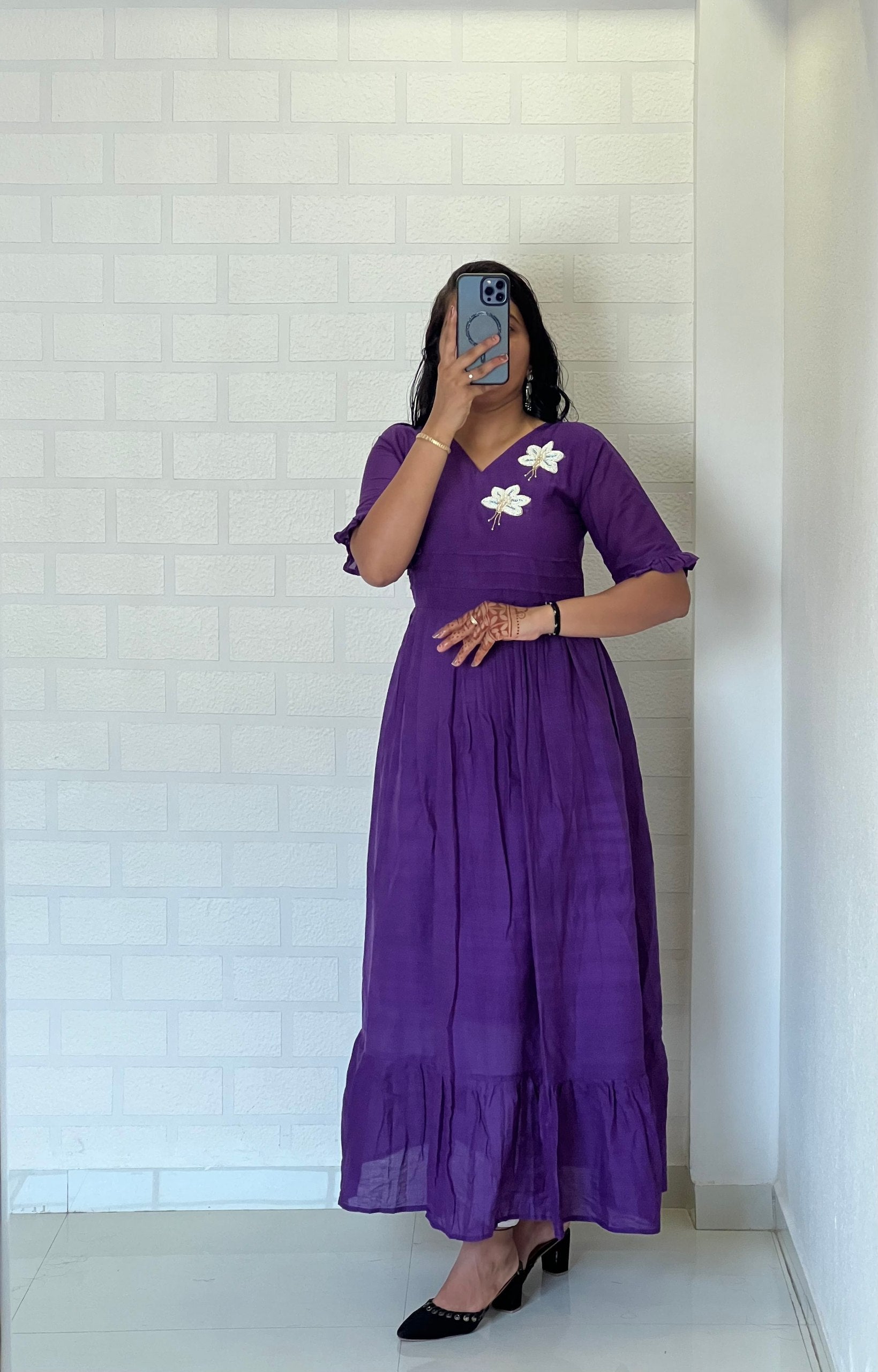 Flower Design Maggam Work Kurti Collection