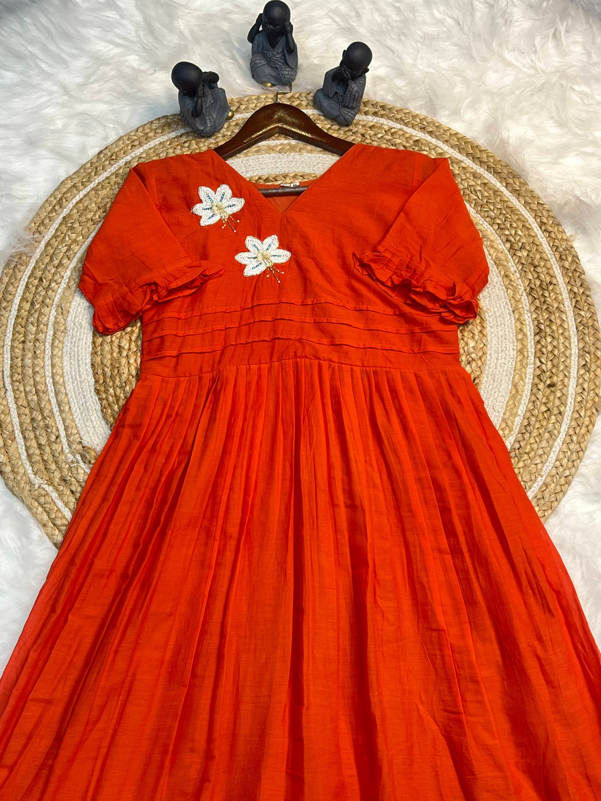 Flower Design Maggam Work Kurti Collection