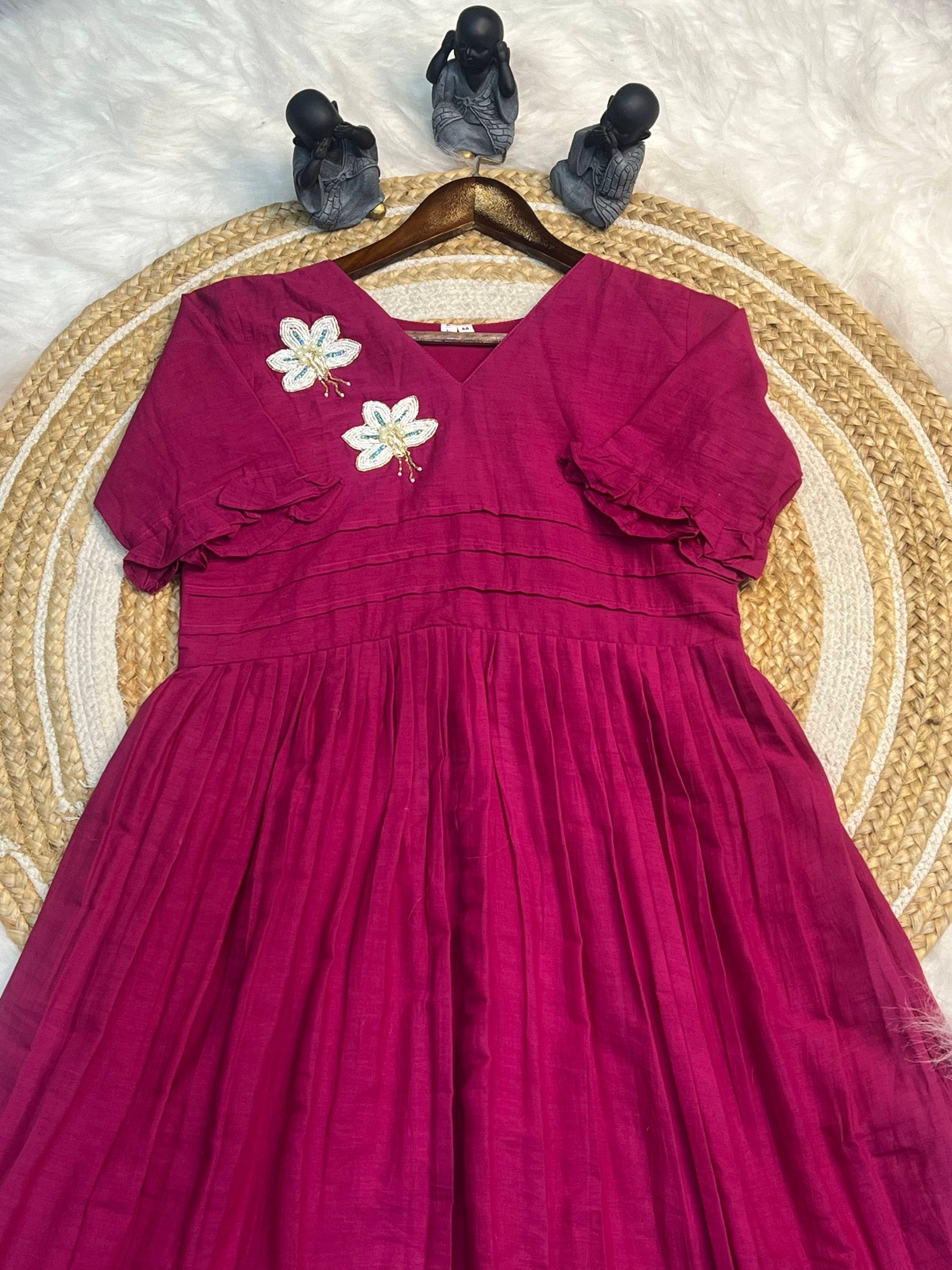 Flower Design Maggam Work Kurti Collection