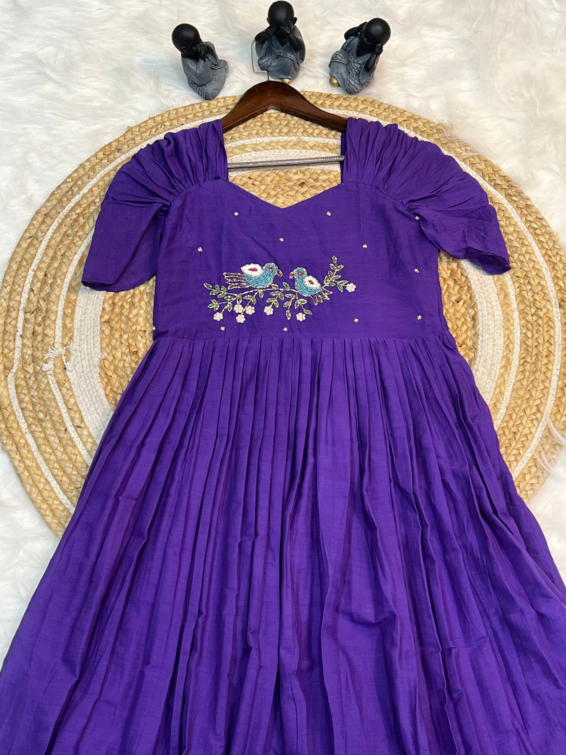 Khatli Maggam Work Designer Sleeves Handwork Kurti