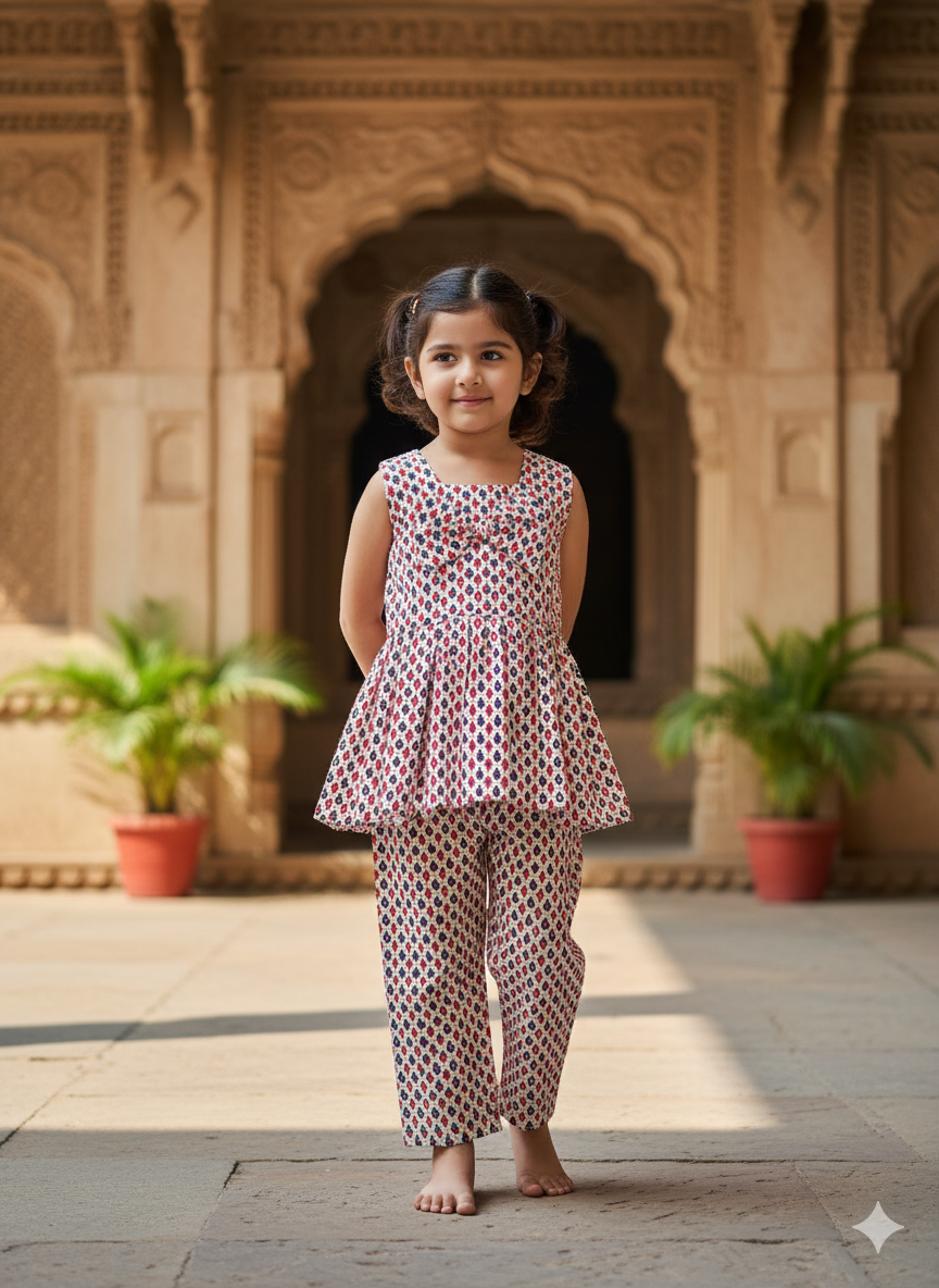Cool Comfy Jaipuri Cotton Fabric Kids Cord Sets