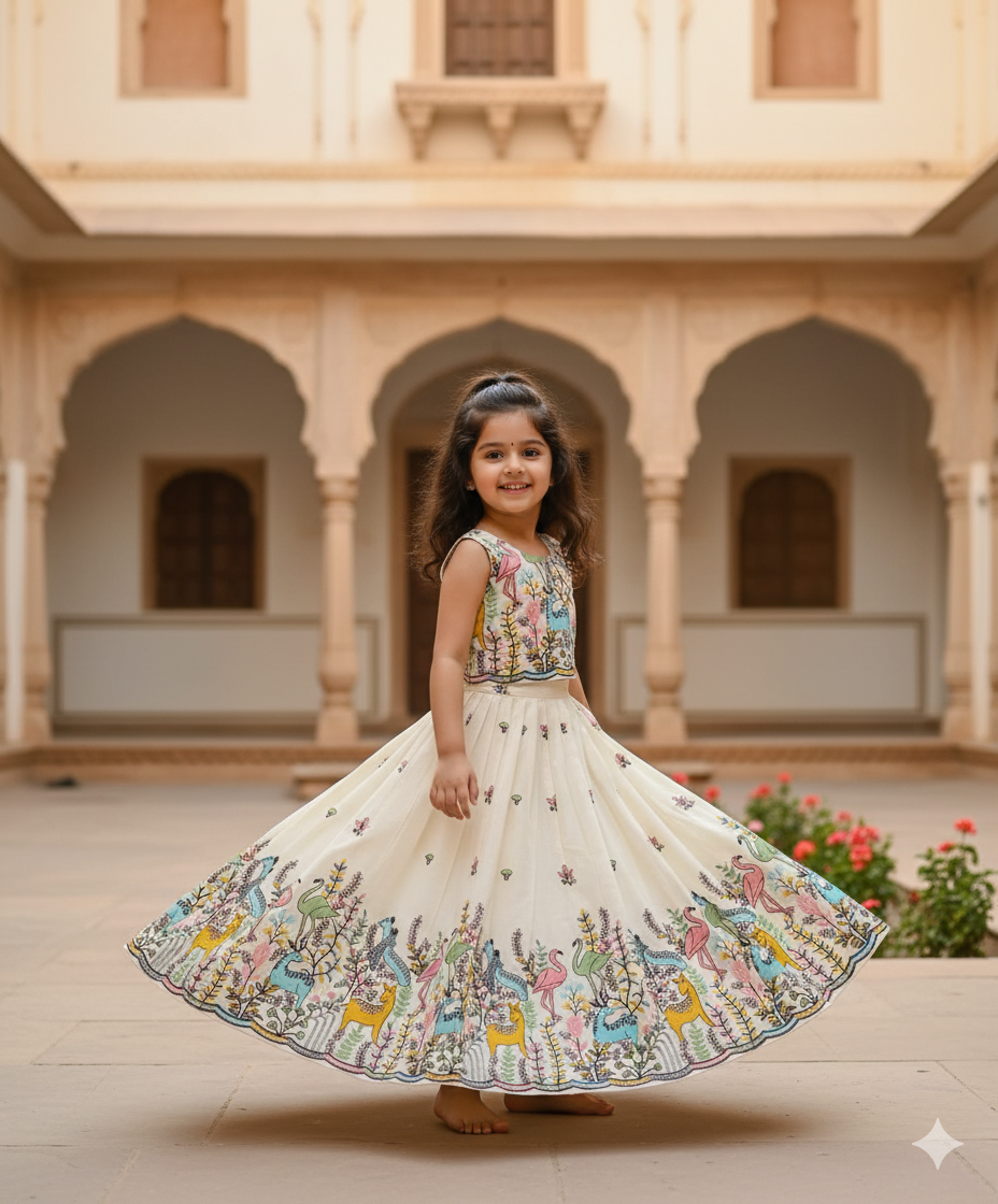 Pure cotton fabric with intricate embroidery work lahengha choli