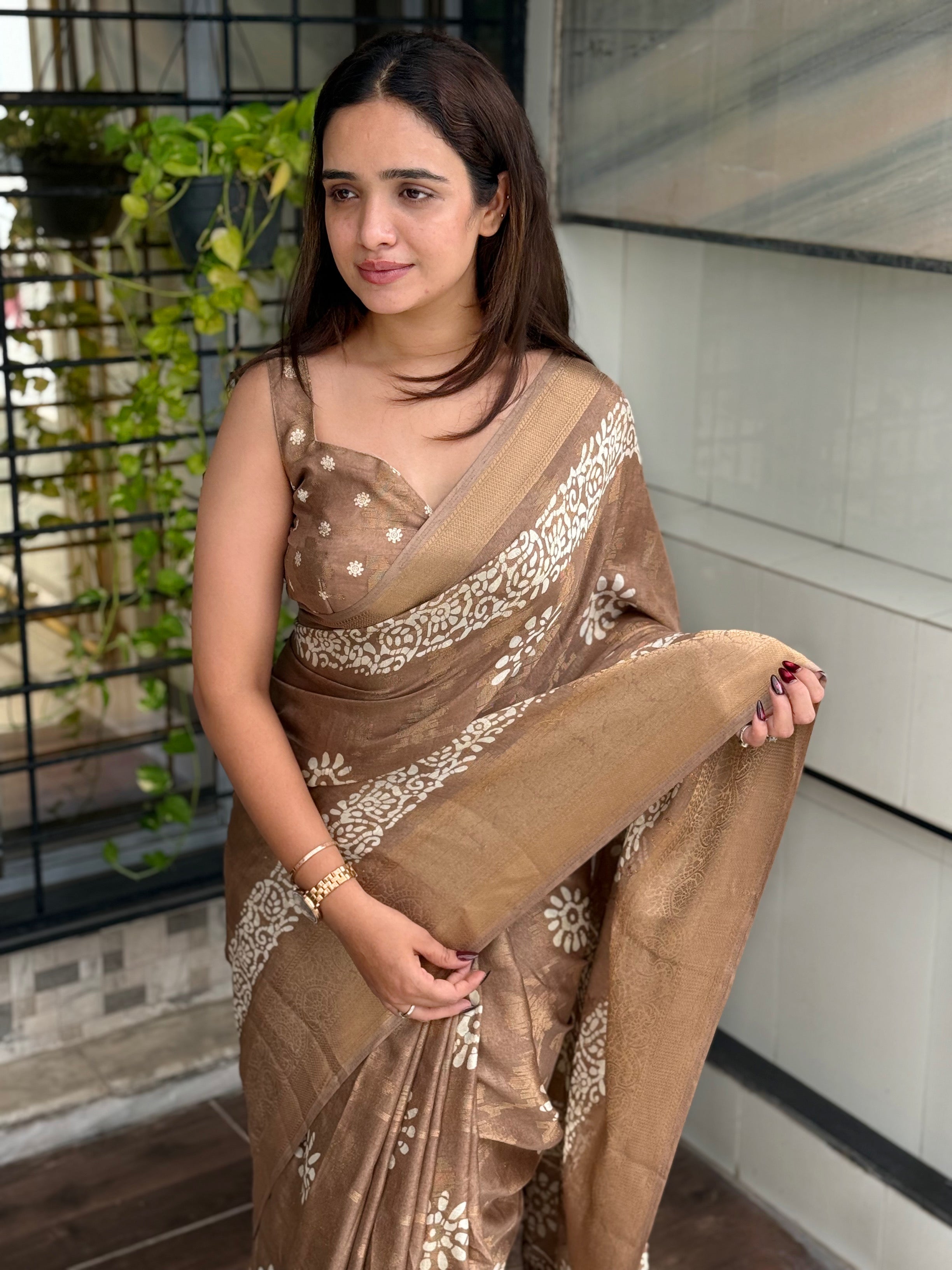 Vibrant Charm With This Designer Printed Saree Beautiful Collection