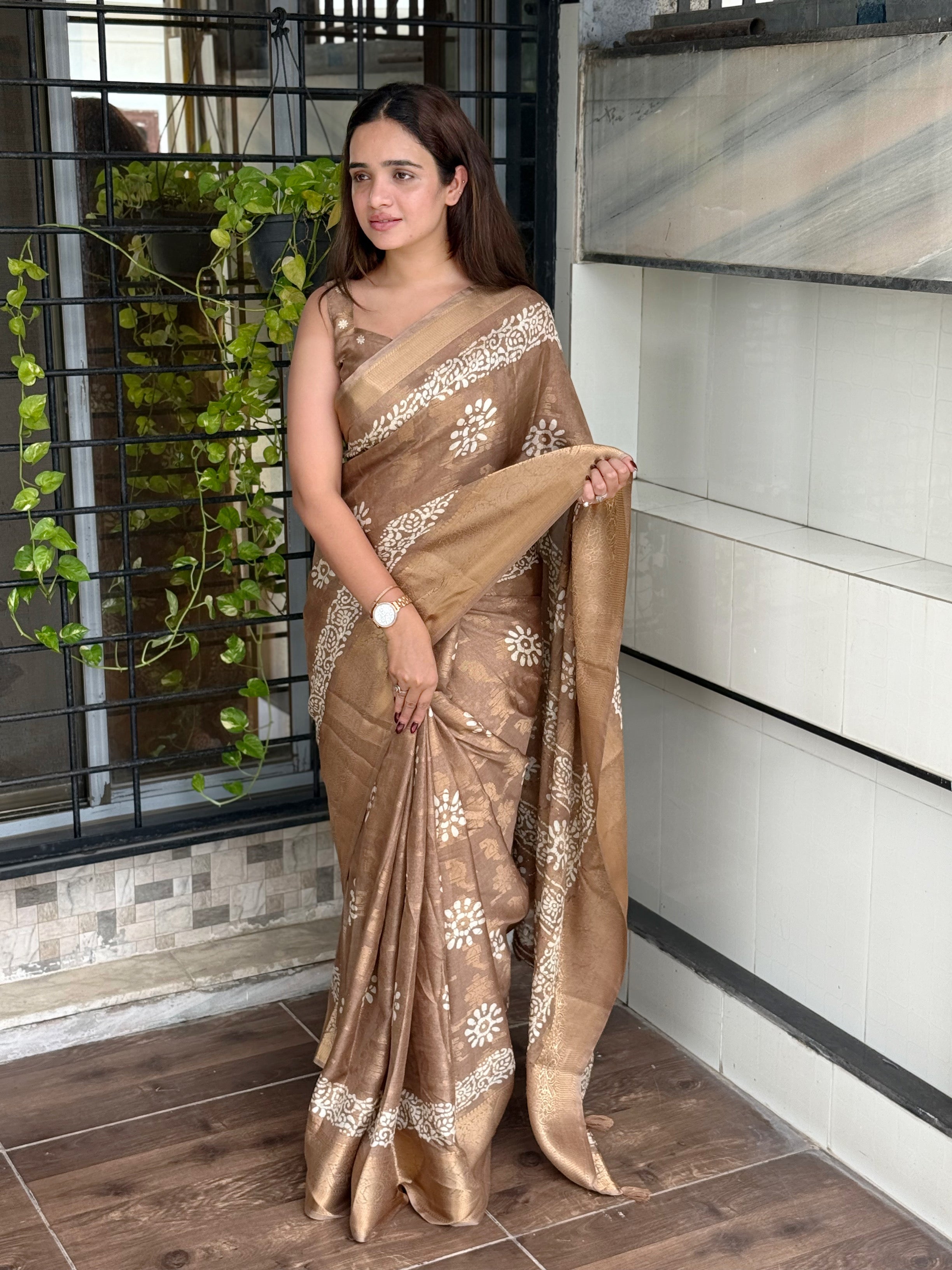 Vibrant Charm With This Designer Printed Saree Beautiful Collection