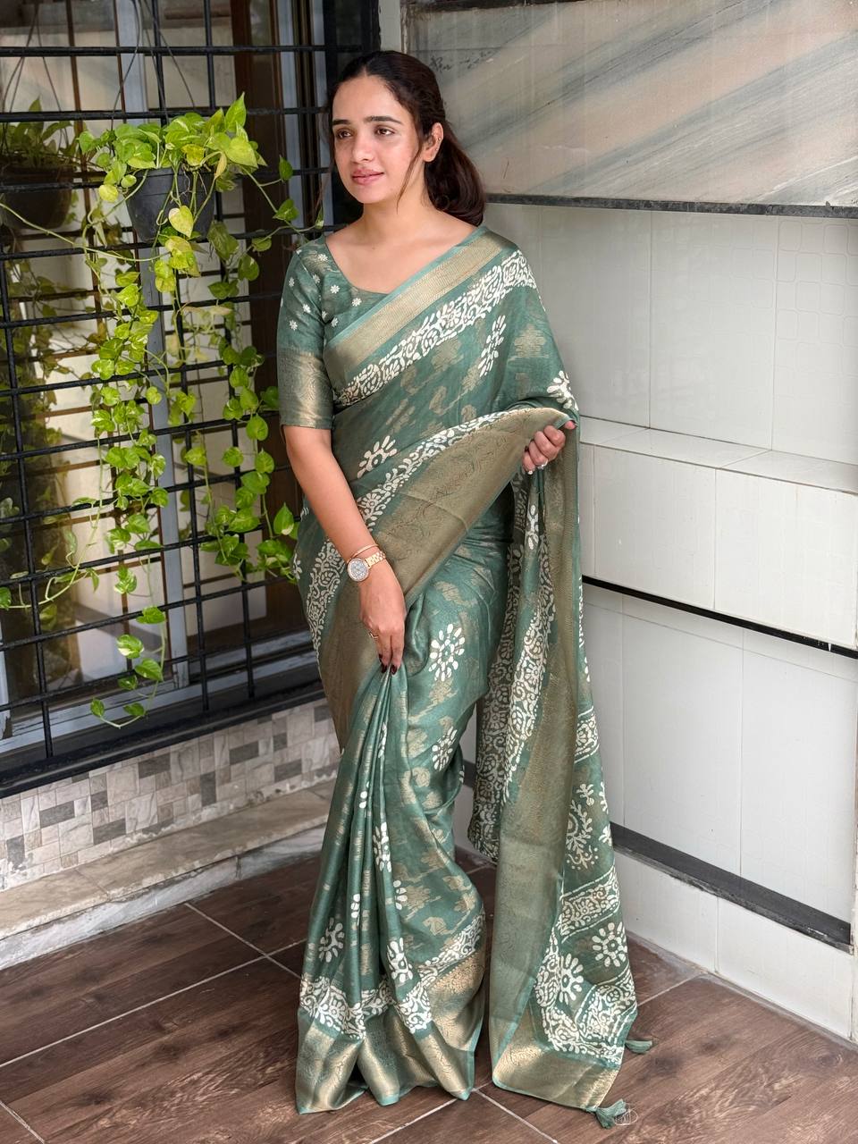 Vibrant Charm With This Designer Printed Saree Beautiful Collection