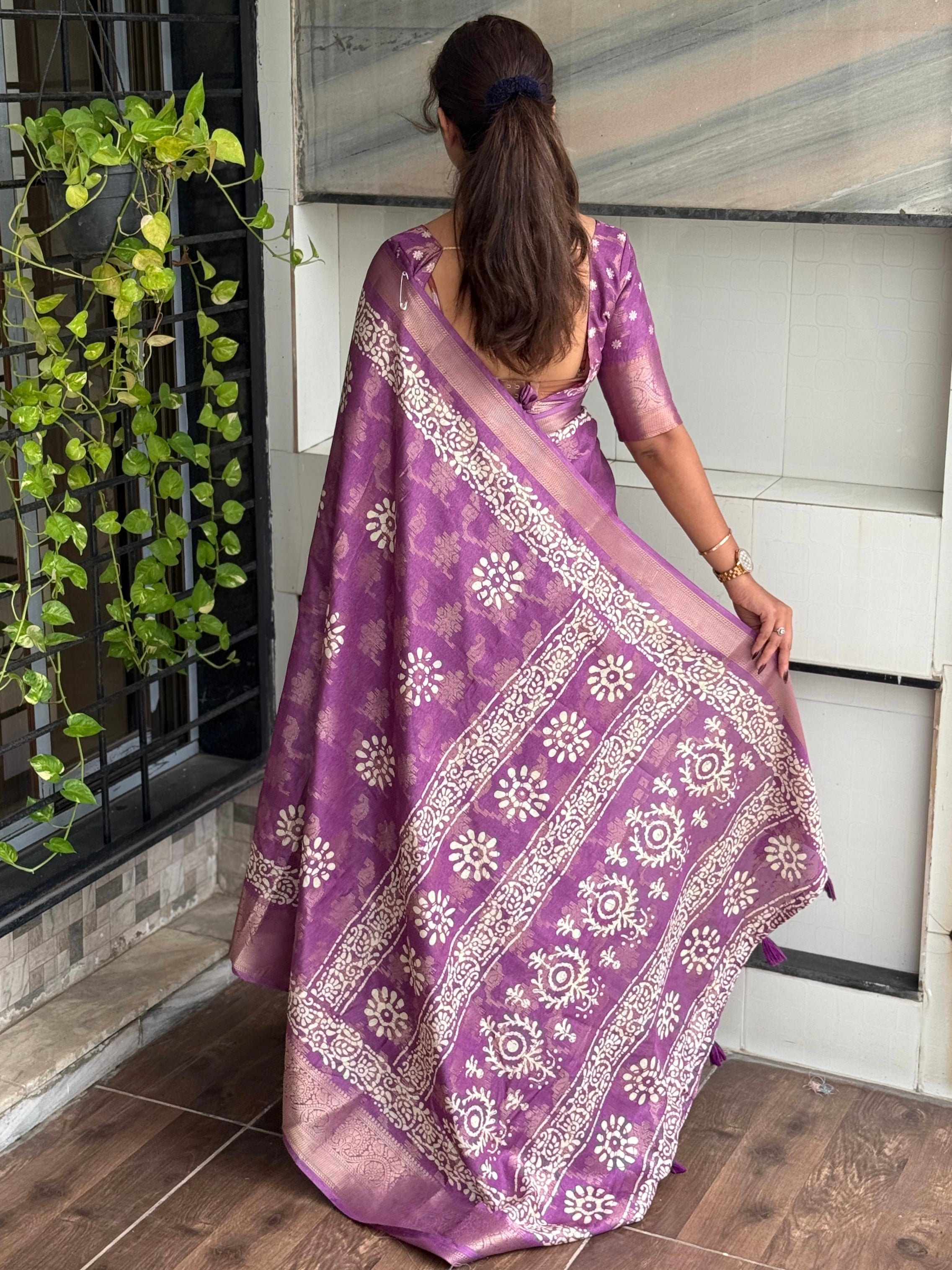 Vibrant Charm With This Designer Printed Saree Beautiful Collection