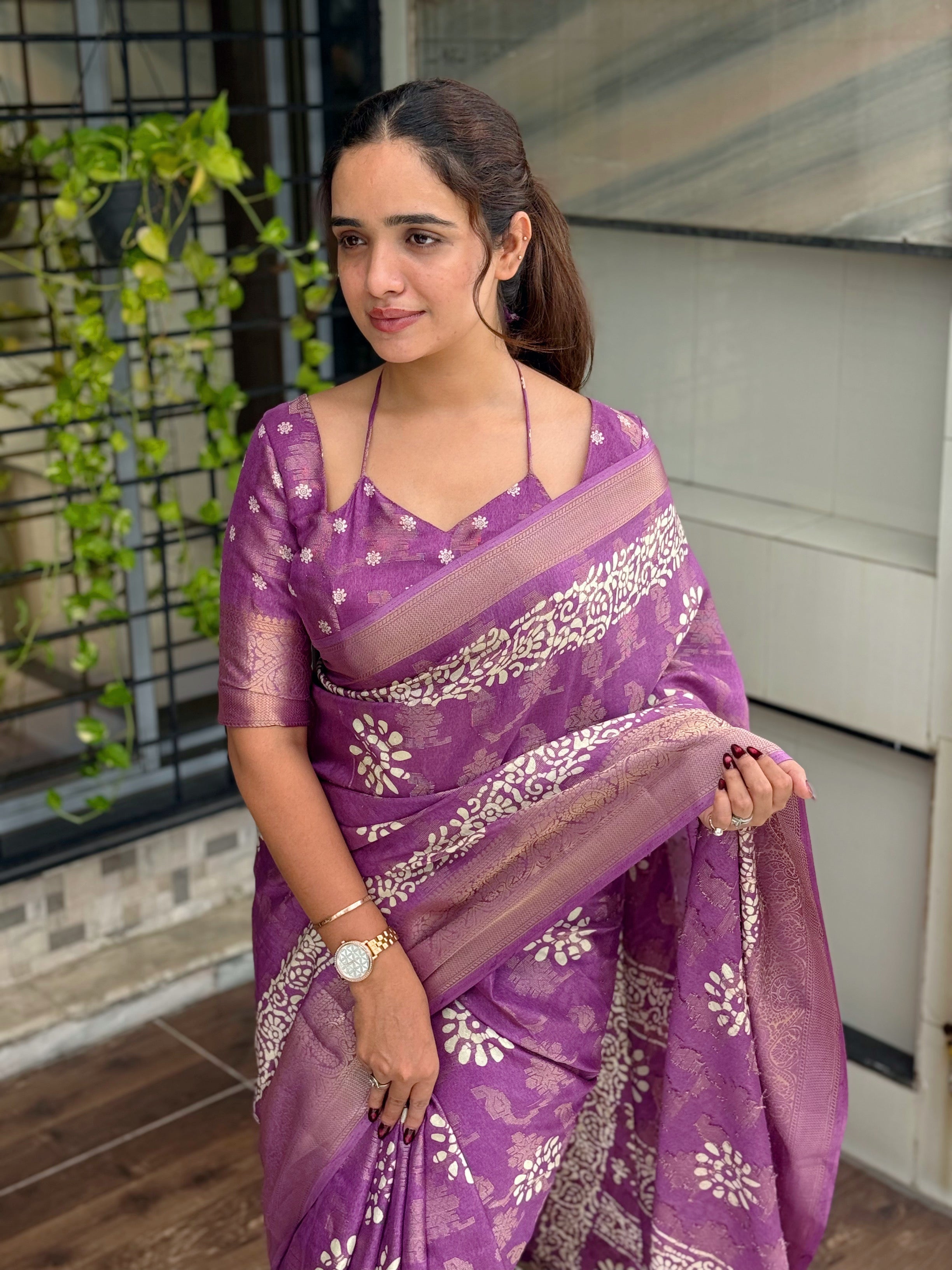 Vibrant Charm With This Designer Printed Saree Beautiful Collection