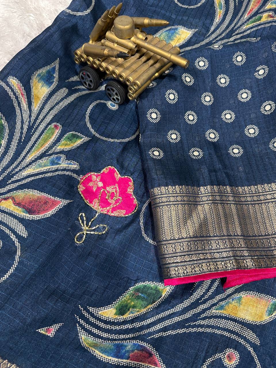 Effortless Designer applique saree for your upcoming festive season