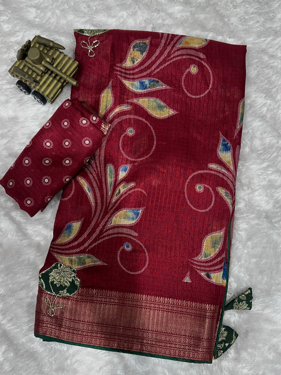 Effortless Designer applique saree for your upcoming festive season