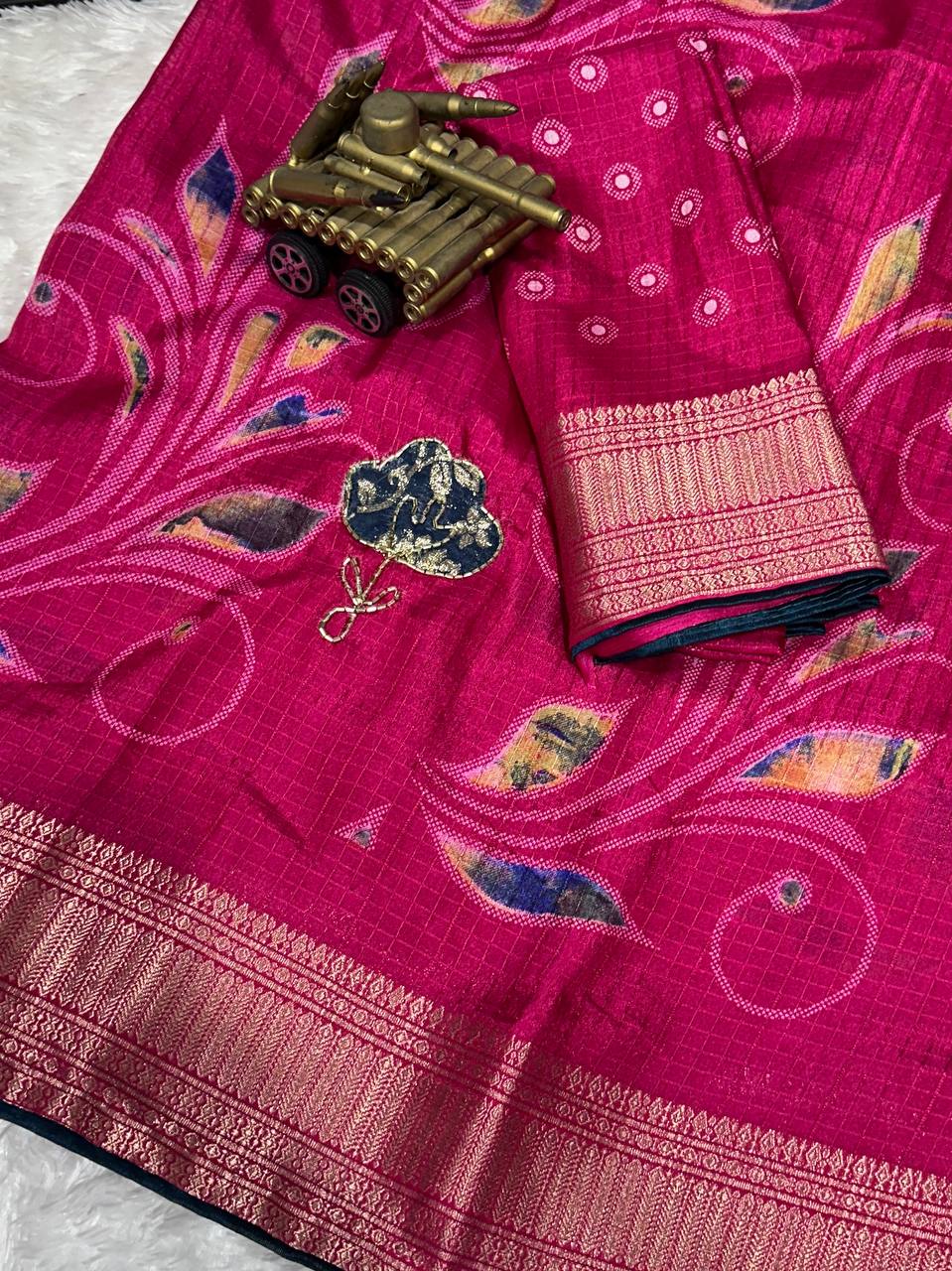 Effortless Designer applique saree for your upcoming festive season