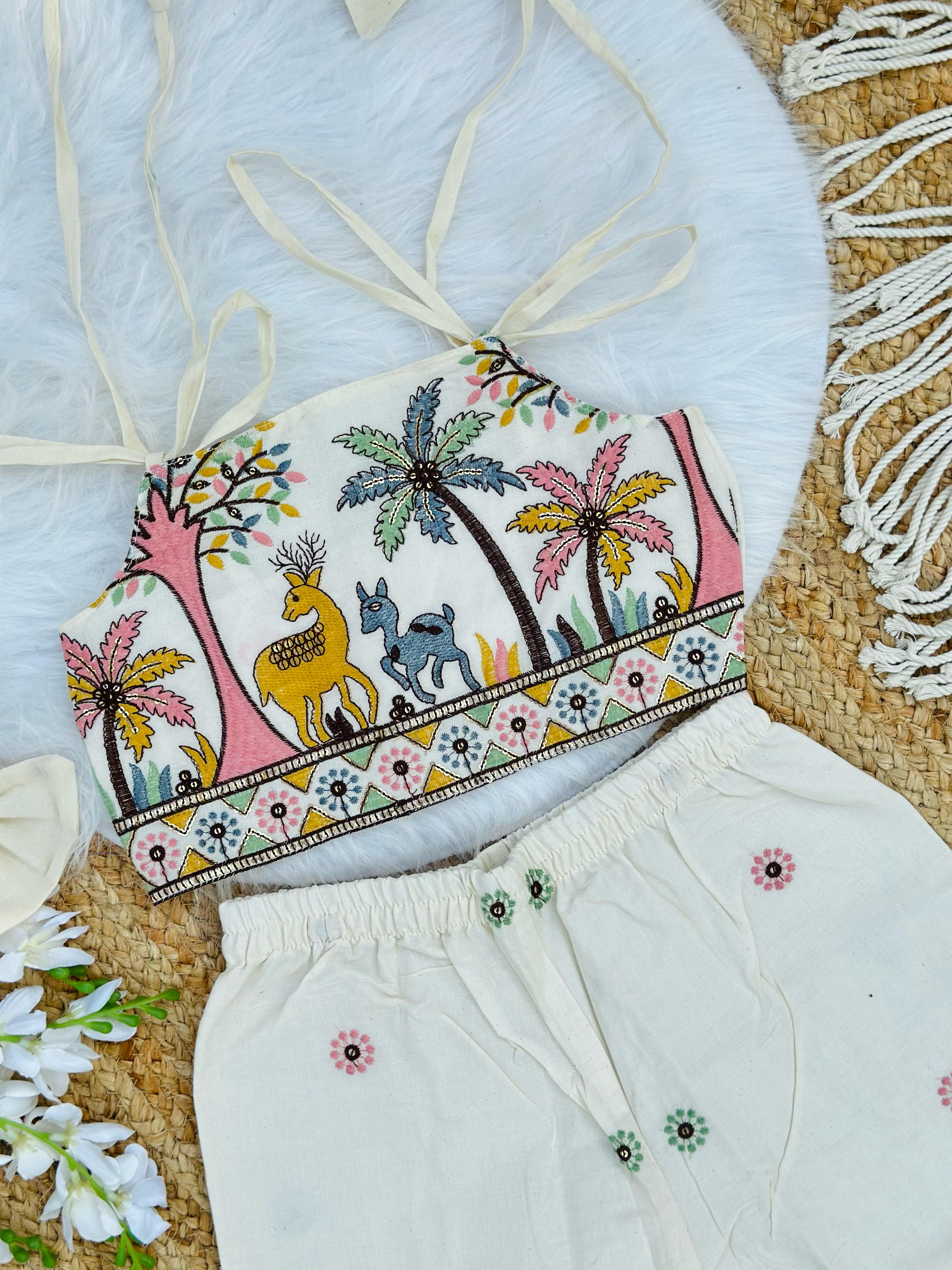 Comfy Premium Cotton Silk Embroidery work Cord-set