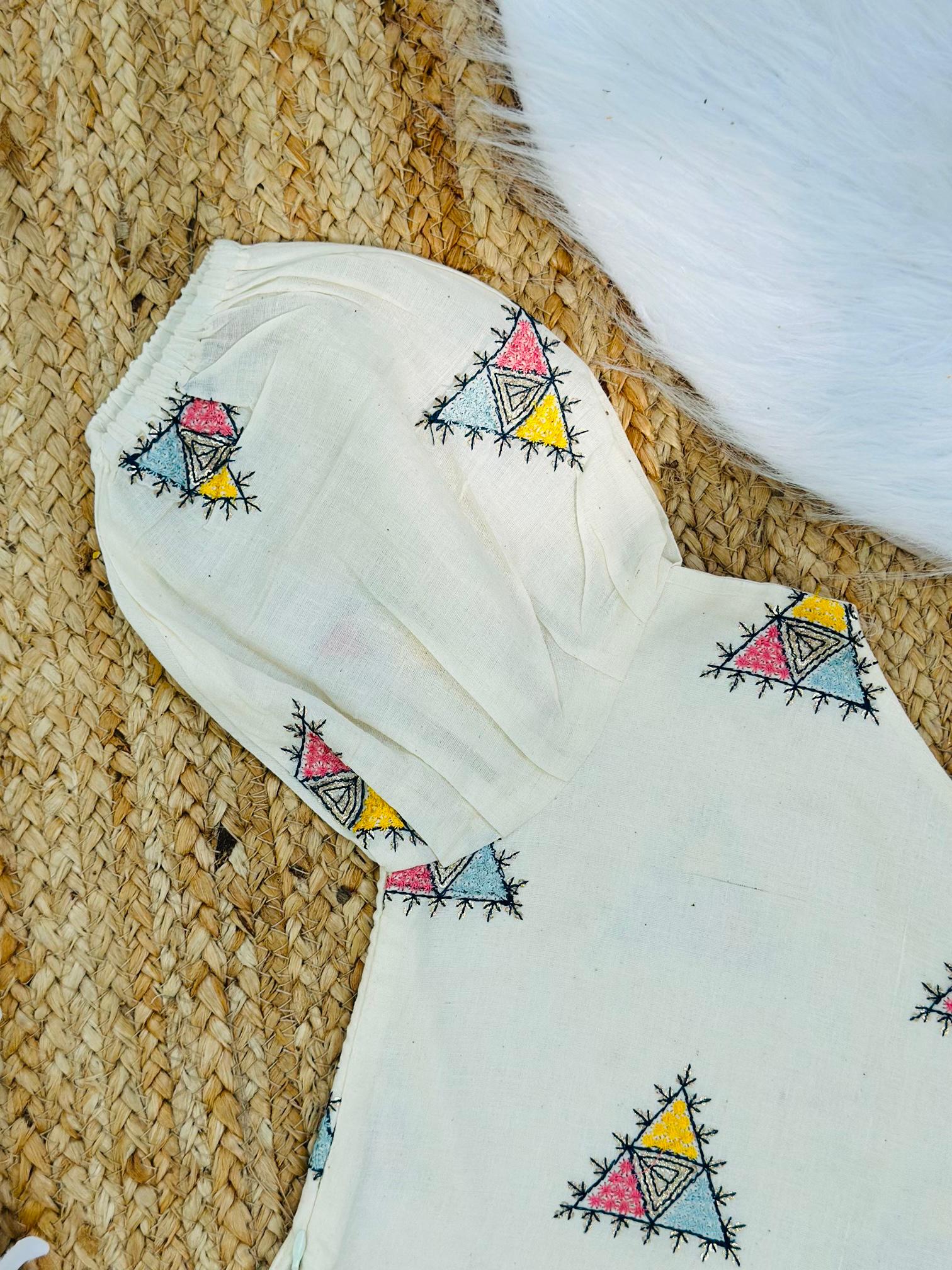 Comfy Premium Cotton Silk Embroidery work Cord-set