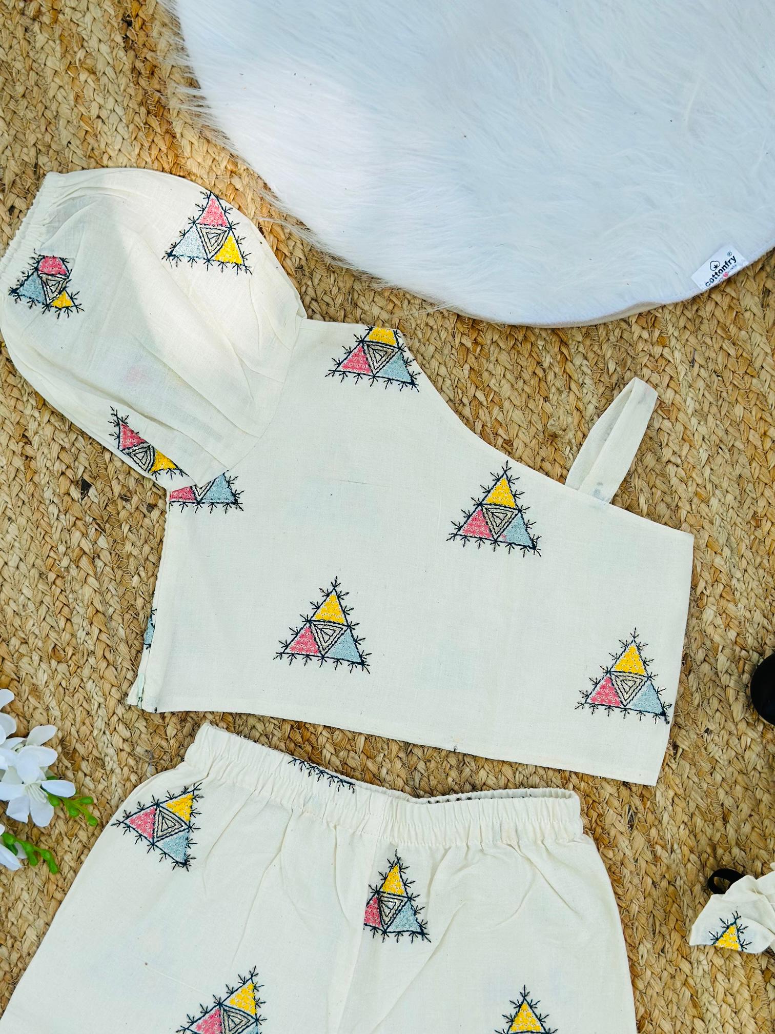 Comfy Premium Cotton Silk Embroidery work Cord-set