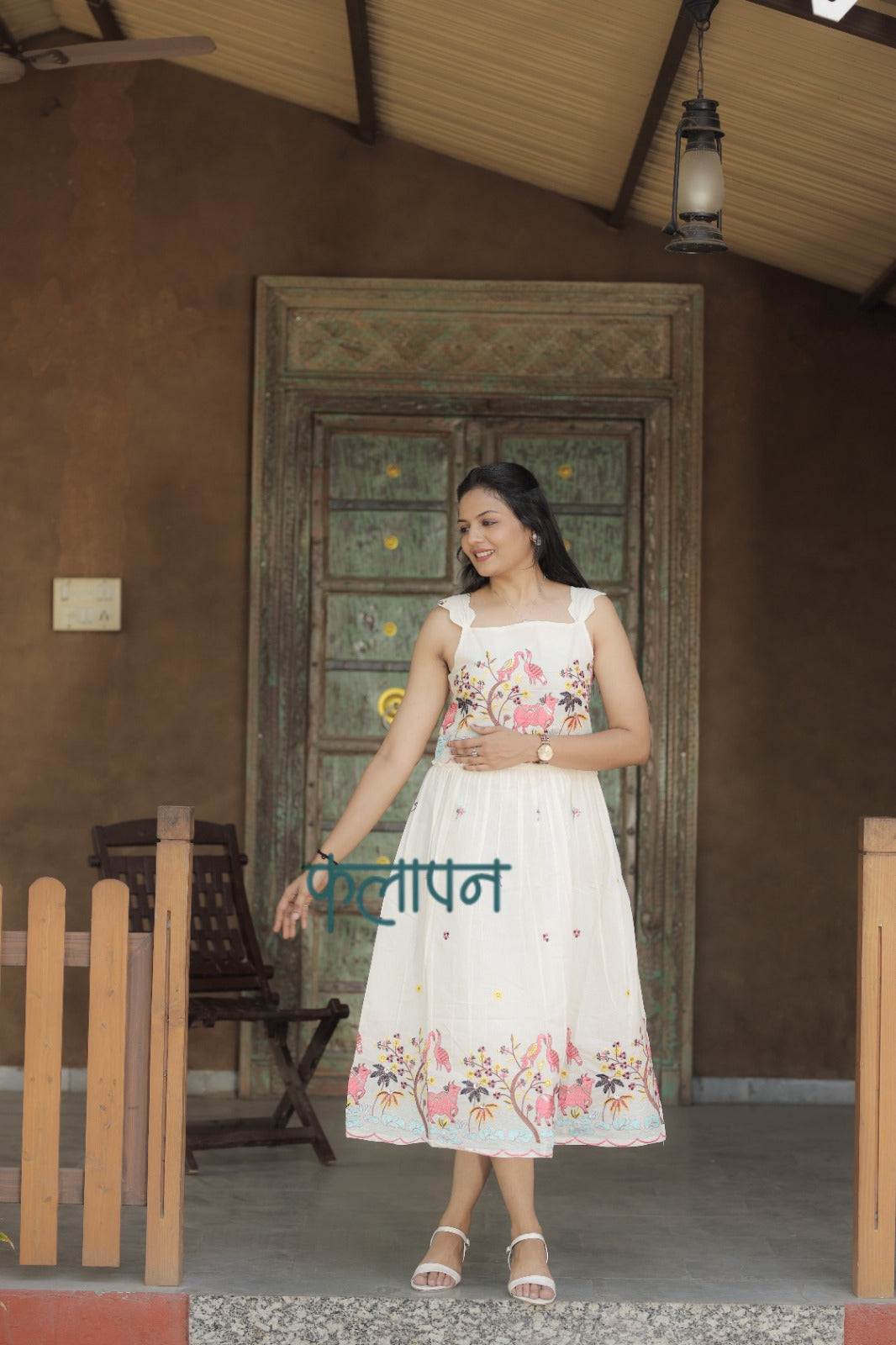 Magestic Embroidery Work On Pure Khadi Cotton Fabric maxi Frock
