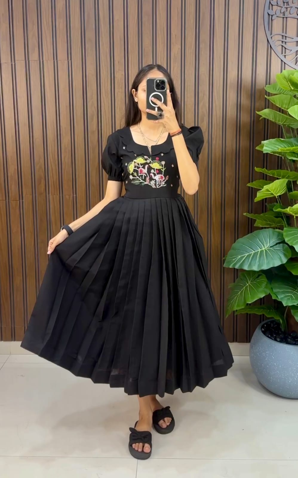 Vibrant Handwork On Pure Mal Cotton Fabric Women Frock