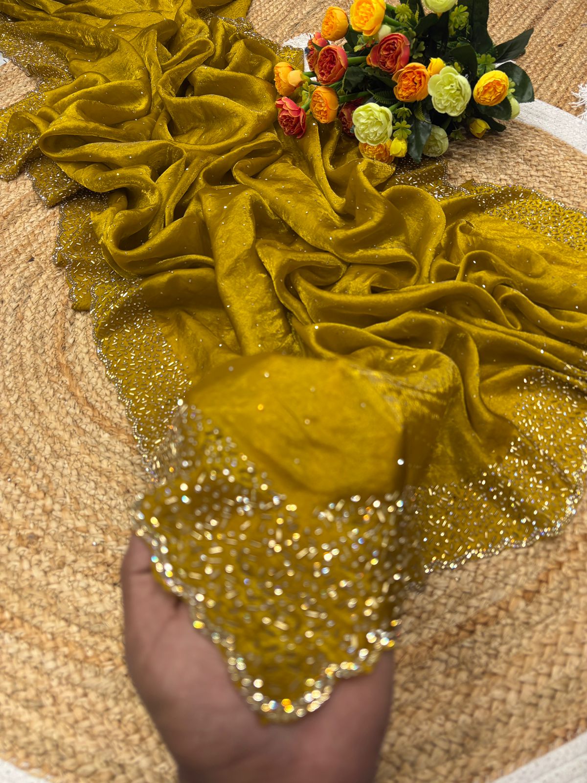 Tamanah Fendy Space Silk saree with Zarkhan work