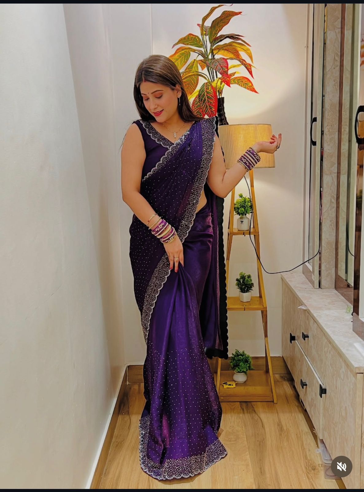 Tamanah Fendy Space Silk saree with Heavy Zarkhan work