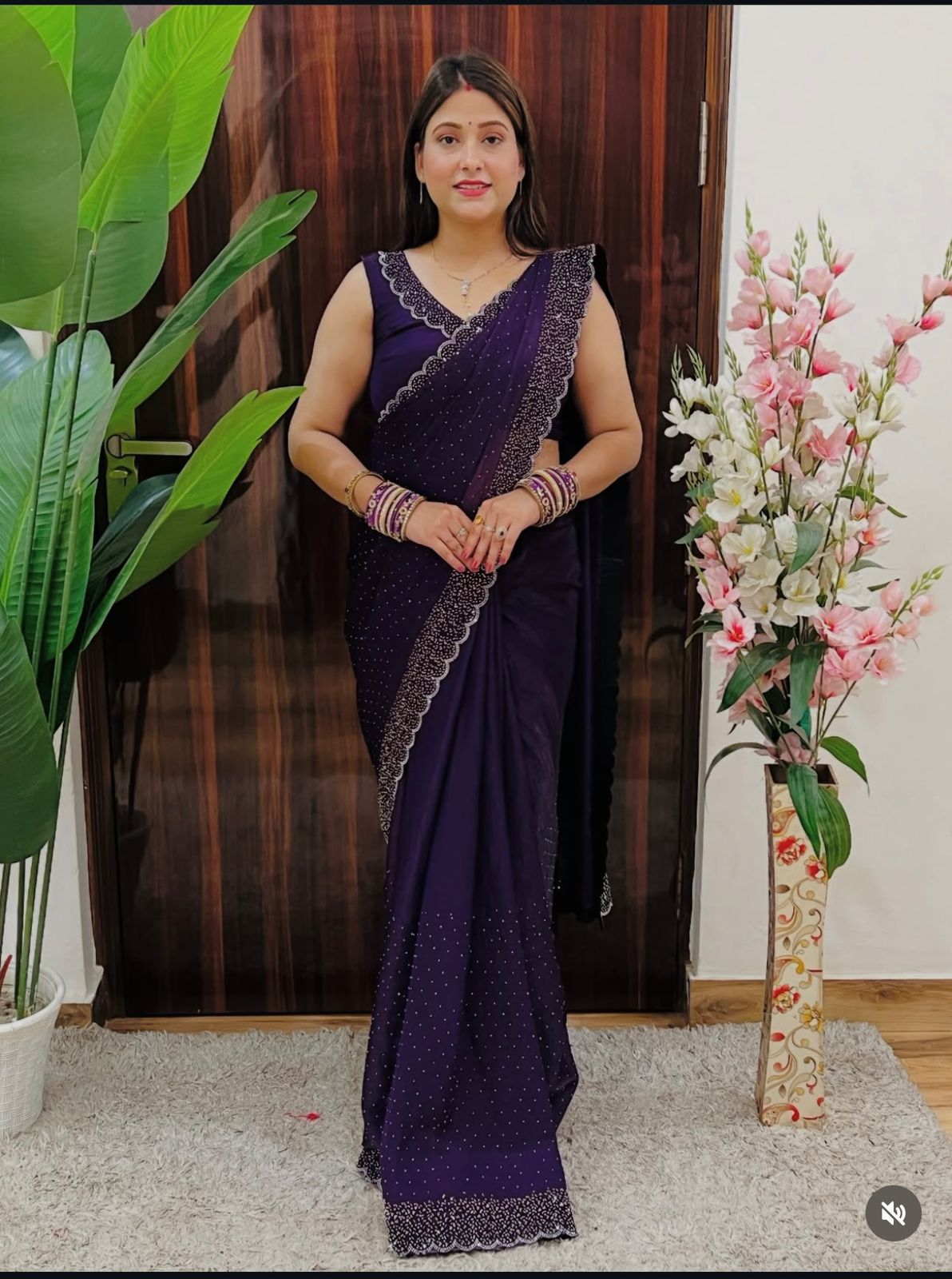 Tamanah Fendy Space Silk saree with Heavy Zarkhan work