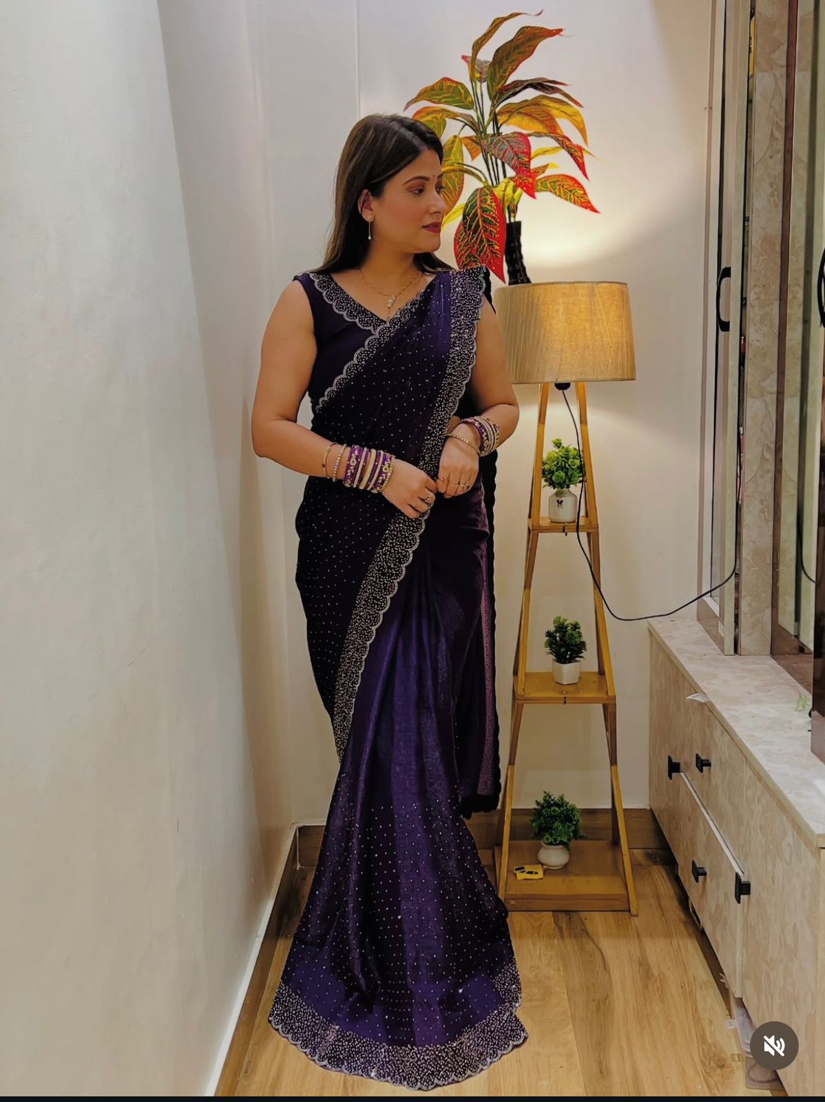 Tamanah Fendy Space Silk saree with Heavy Zarkhan work