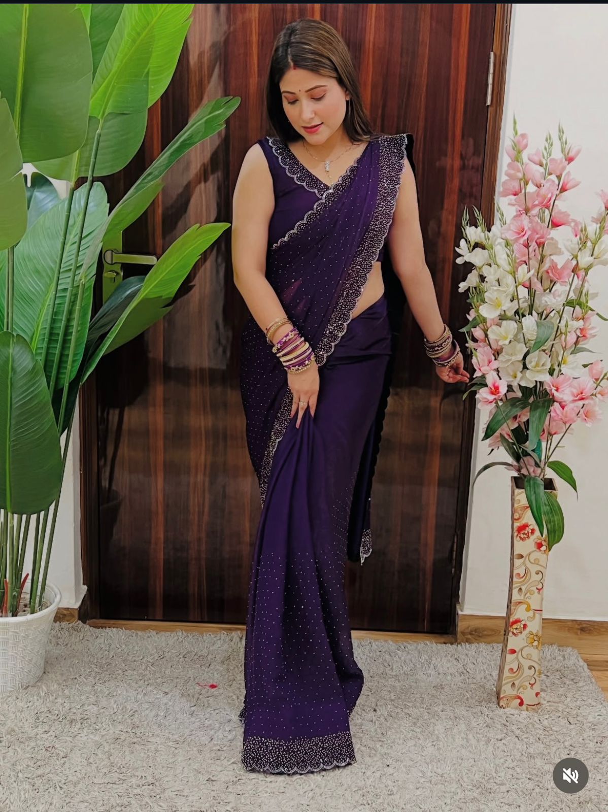 Tamanah Fendy Space Silk saree with Heavy Zarkhan work