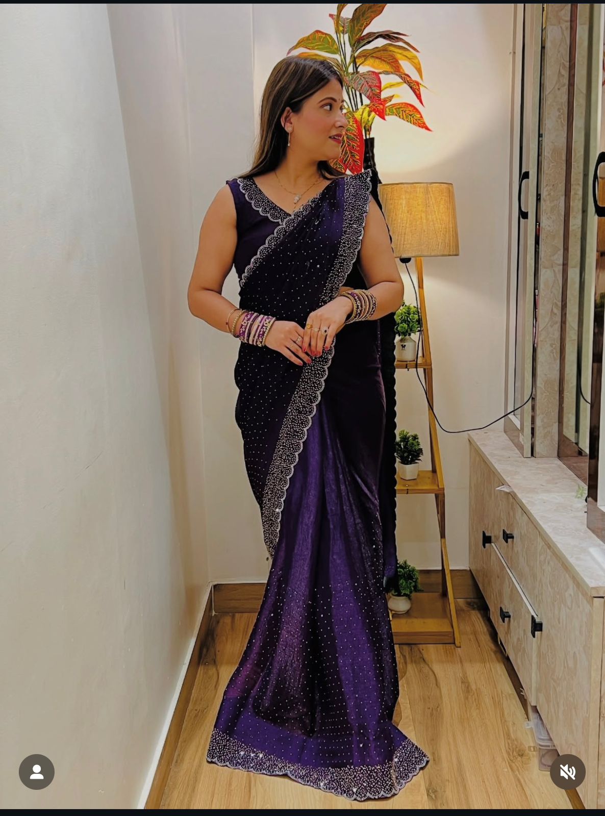 Tamanah Fendy Space Silk saree with Heavy Zarkhan work