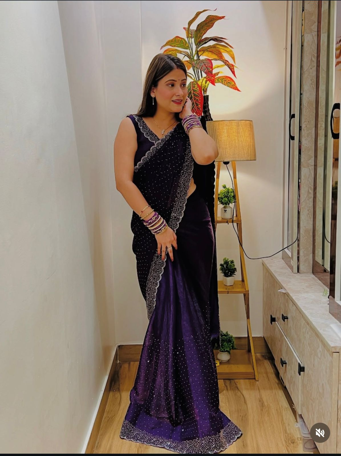Tamanah Fendy Space Silk saree with Heavy Zarkhan work