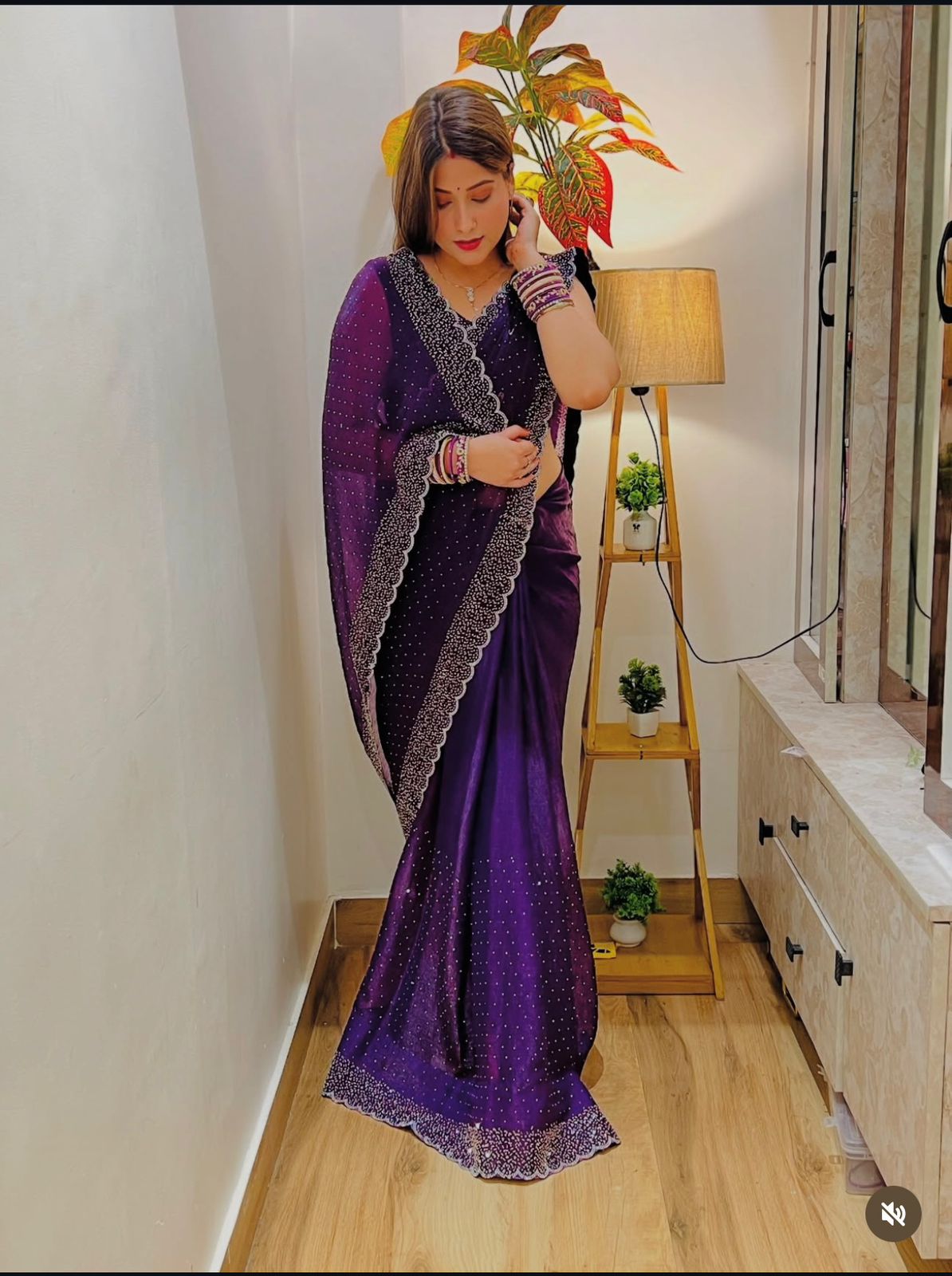 Tamanah Fendy Space Silk saree with Heavy Zarkhan work