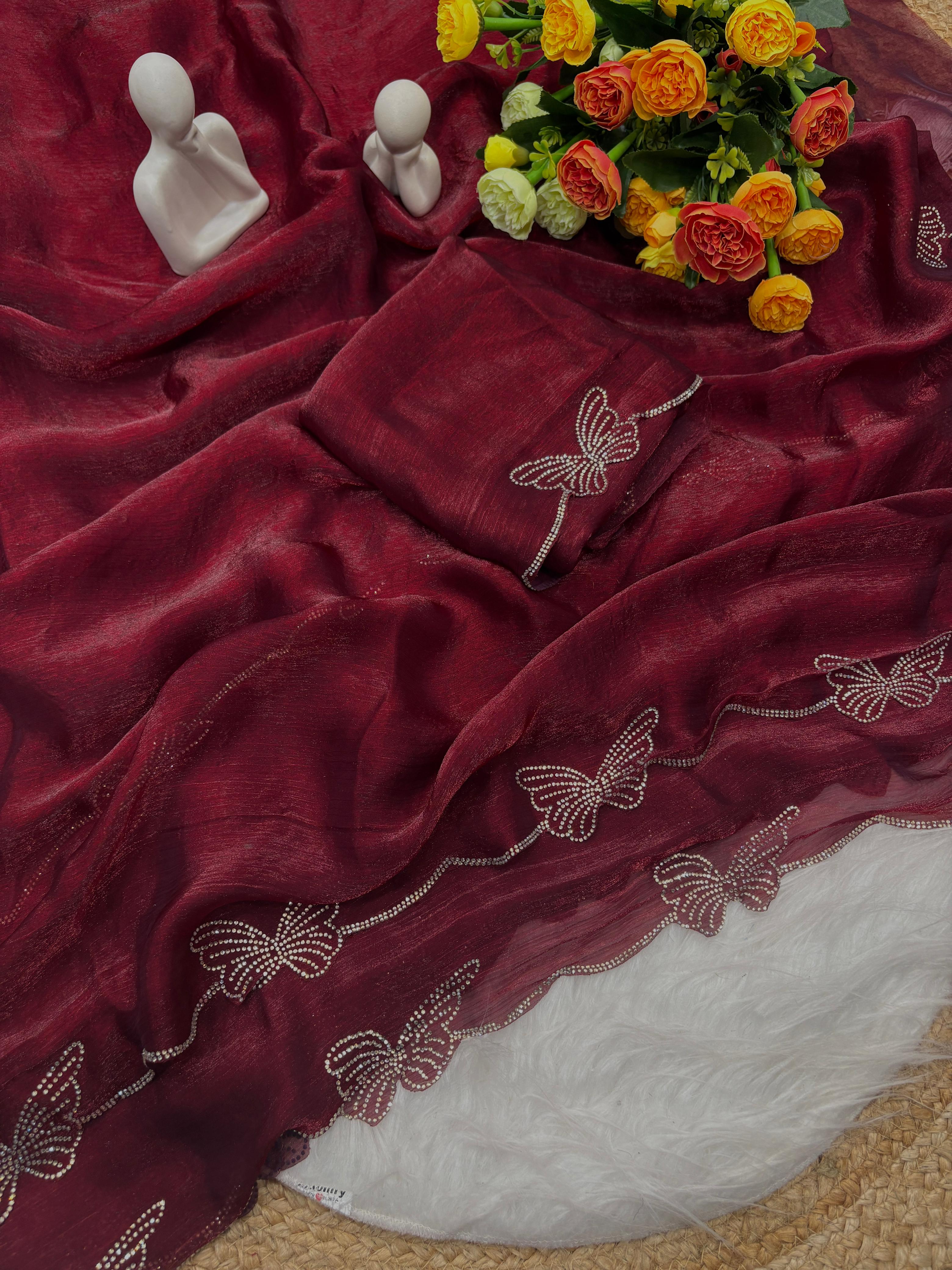 Bollywood Special Butterfly Siroski Work Saree