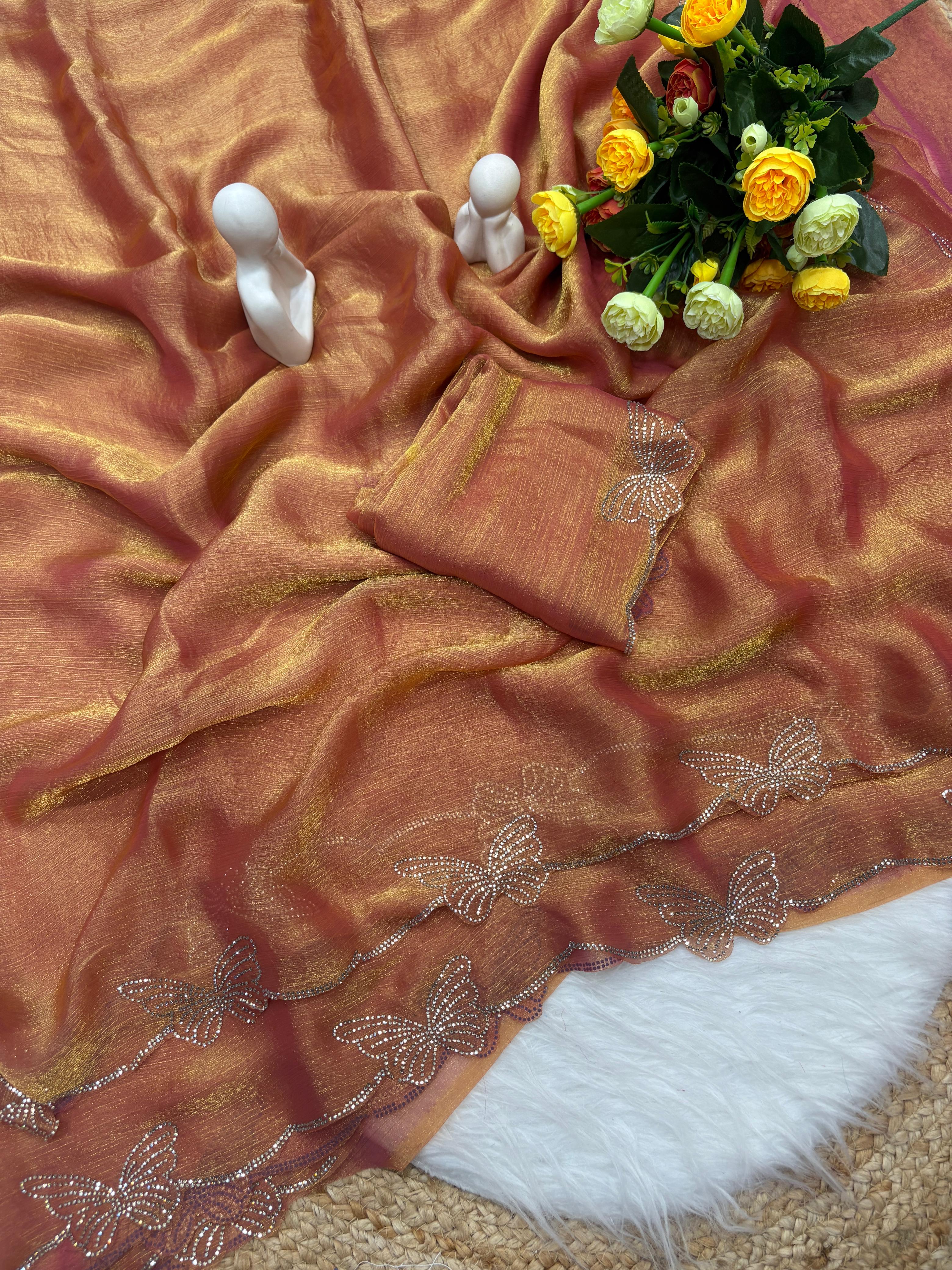 Bollywood Special Butterfly Siroski Work Saree