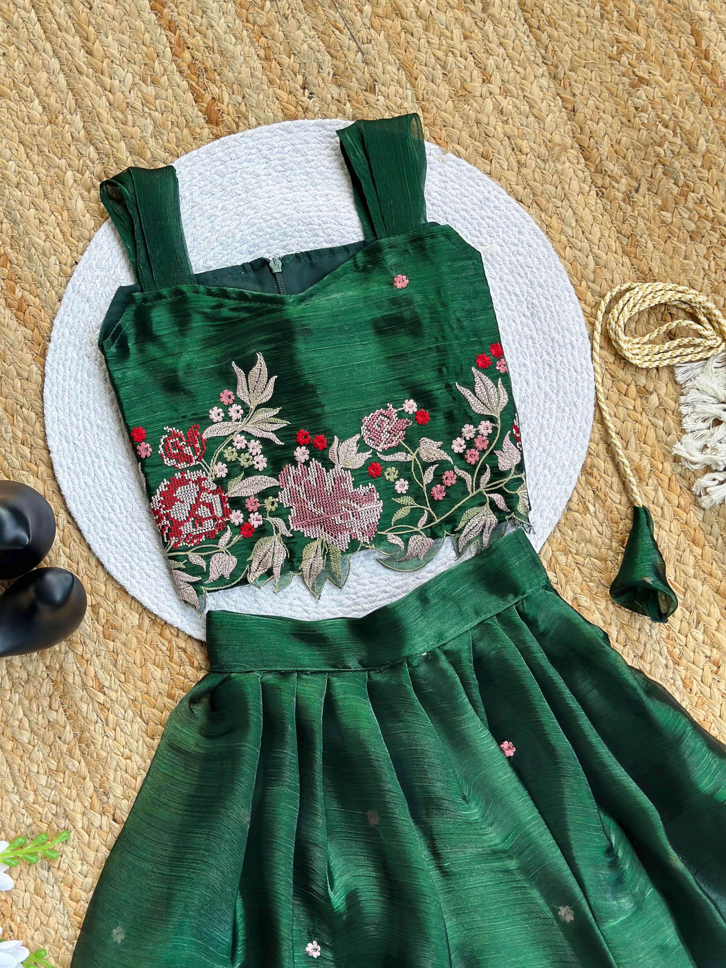 Innovative Jimmy-chu Beautiful Embroidery work Fabric Lahenga Choli