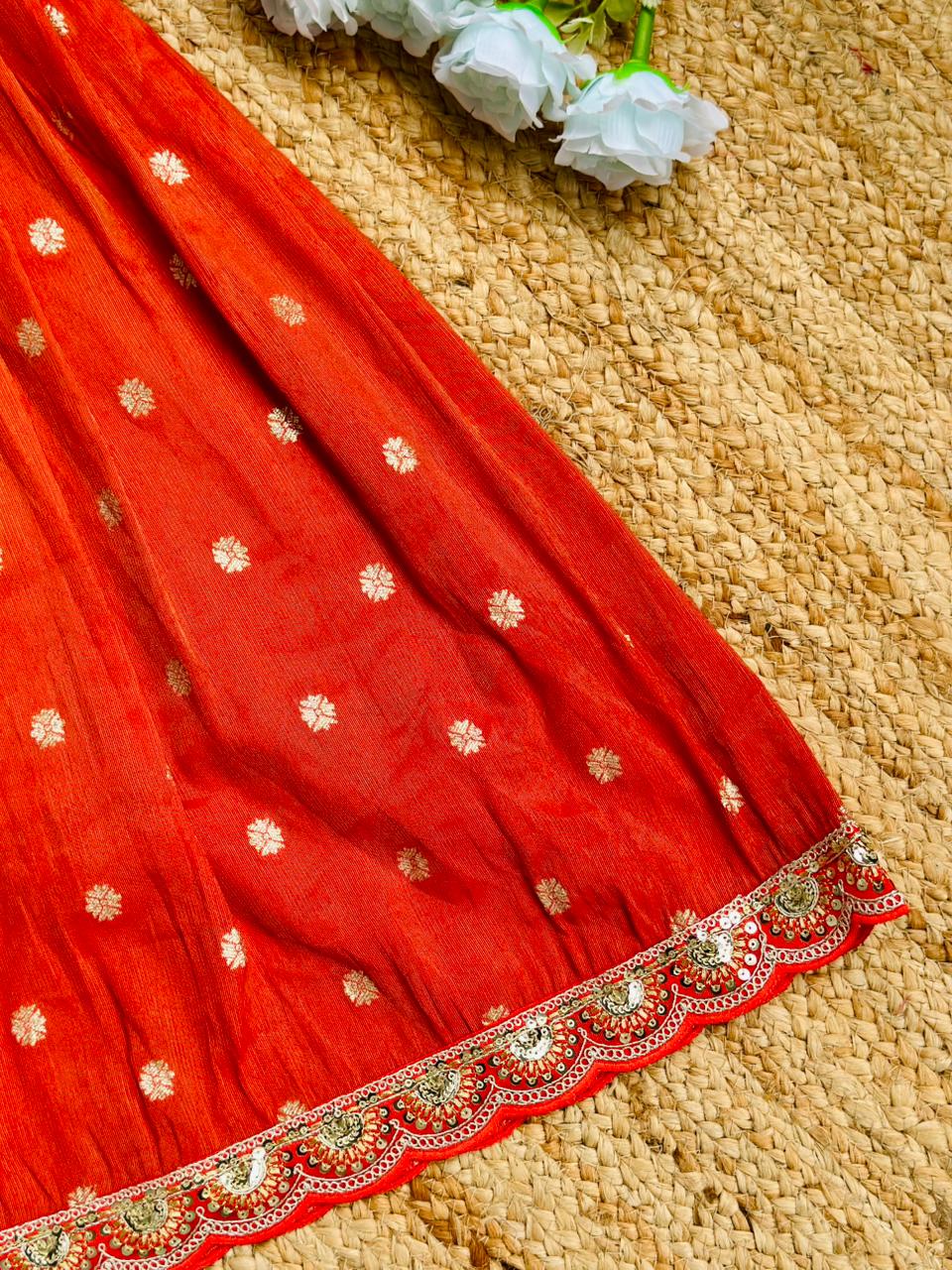 Elegant Dola Silk Fabric Gown for Girls