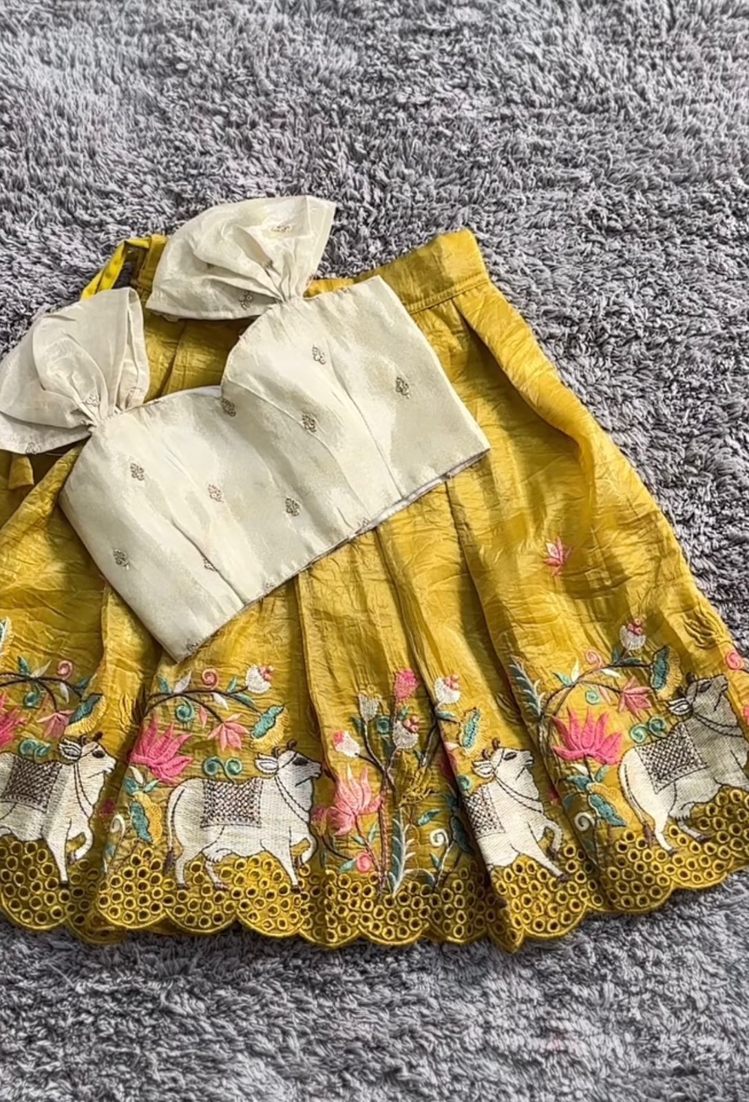 Premium Gold Crush Silk Beautiful Lahenga Choli