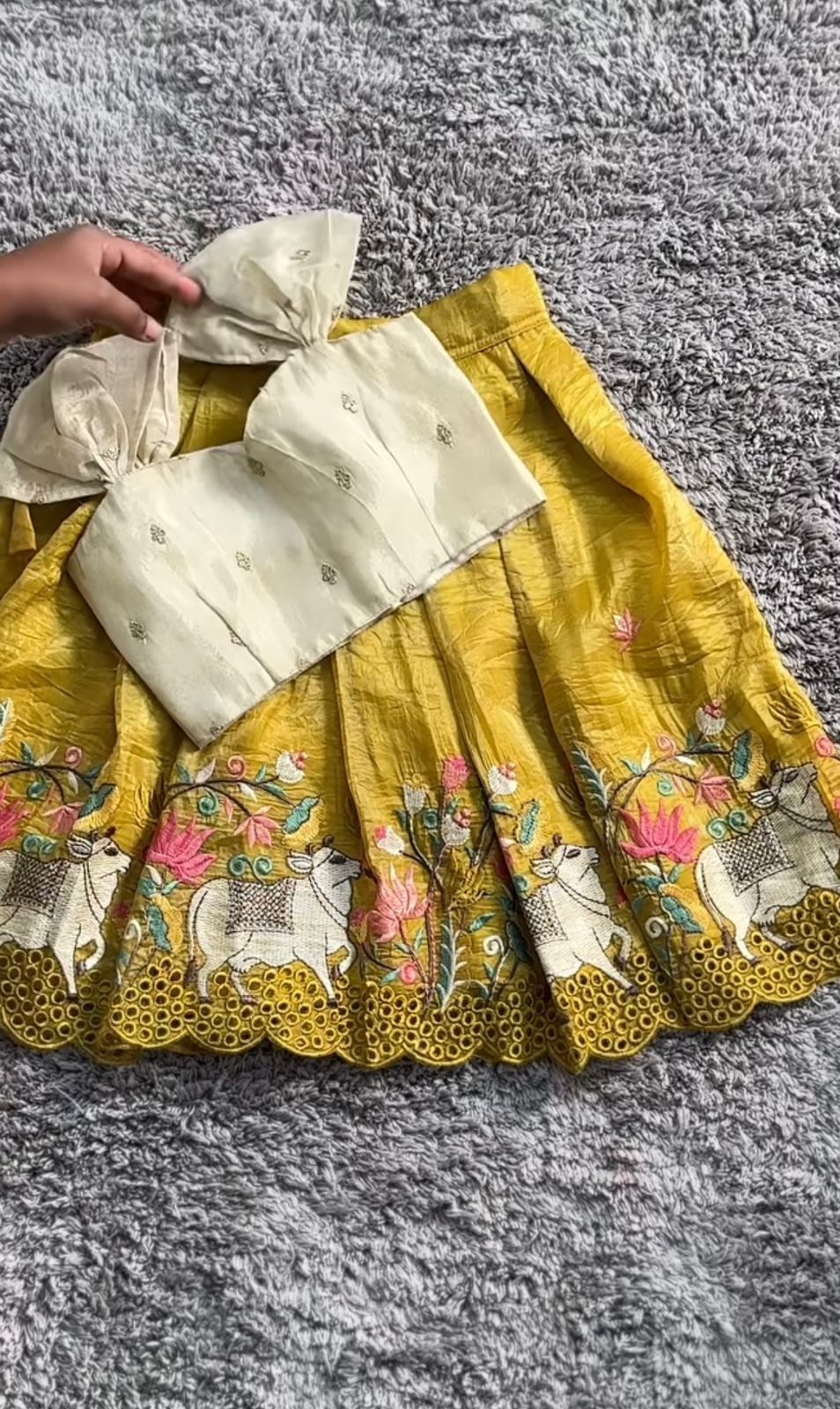 Premium Gold Crush Silk Beautiful Lahenga Choli