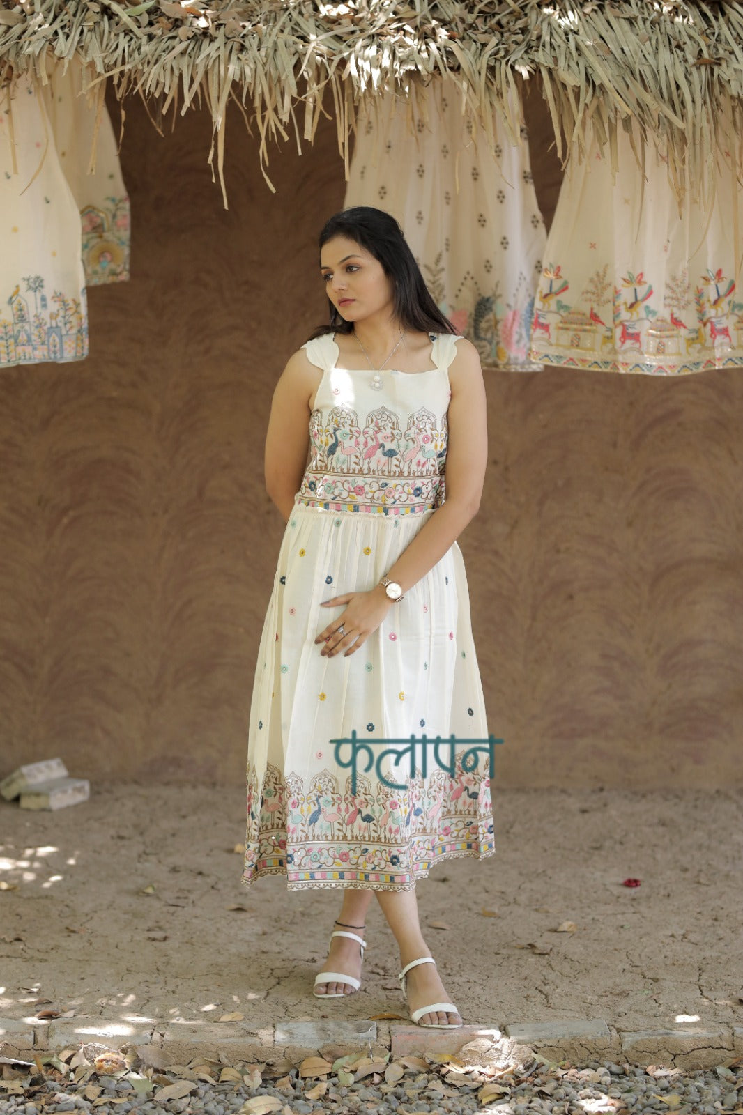 Admirable Pure Embroidery Work On Khadi Cotton Fabric maxi dress for women