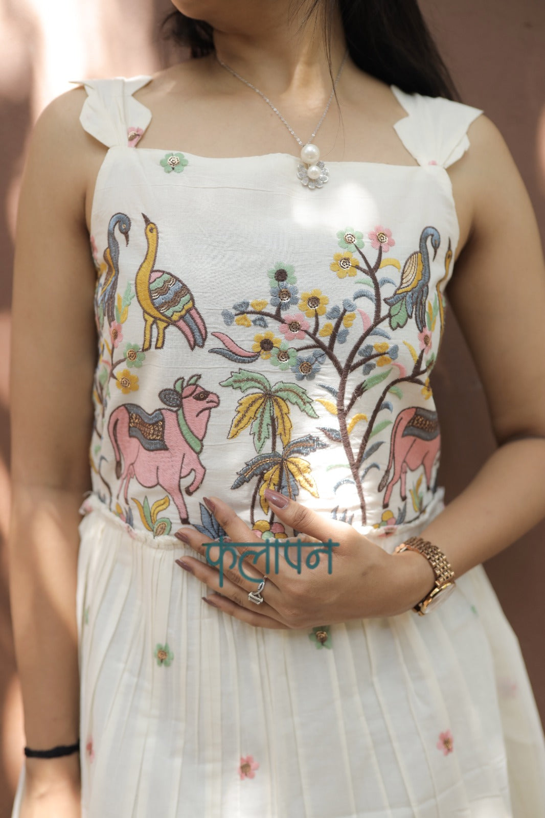 Luxurious Embroidery Work On Pure Khadi Cotton Fabric maxi Frock