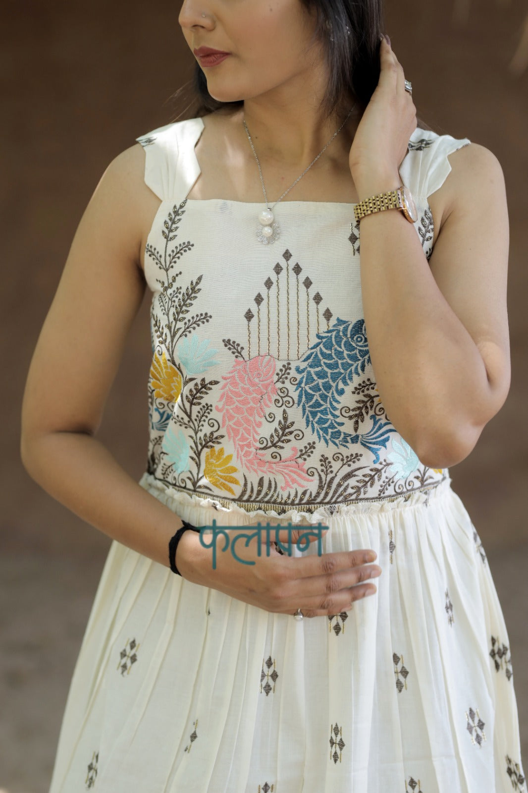 Stunning Embroidery Work On Pure Khadi Cotton Fabric maxi Frock