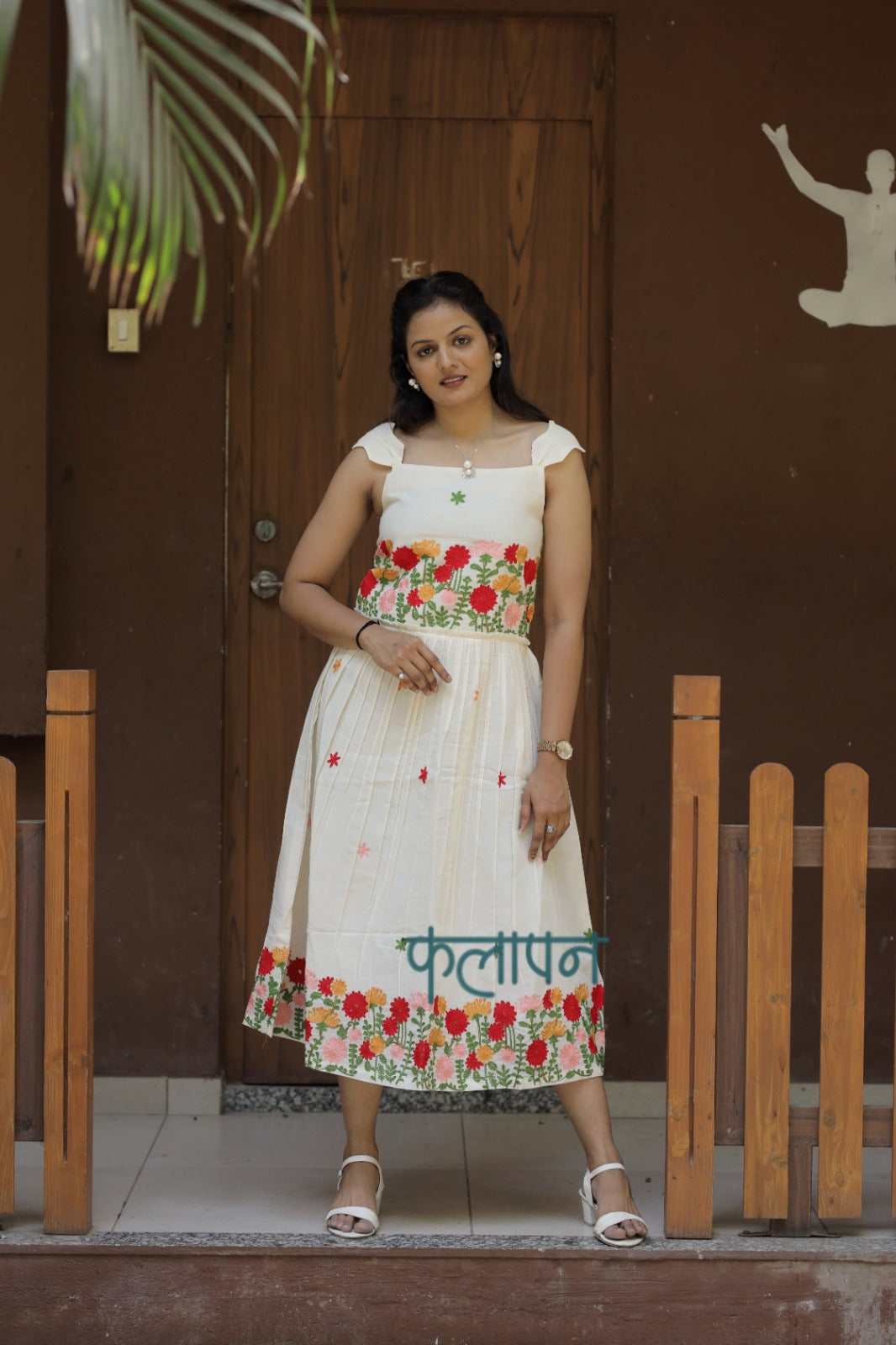 Trending Premium Pure Embroidery Work On Khadi Cotton Fabric maxi Frock