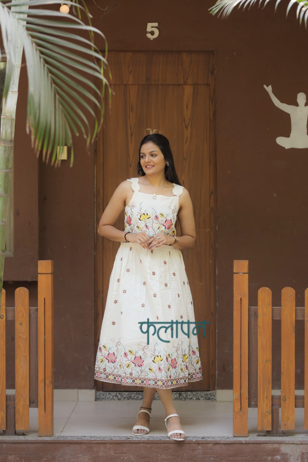 Graceful Pure Embroidery Work On Khadi Cotton Fabric maxi Frock