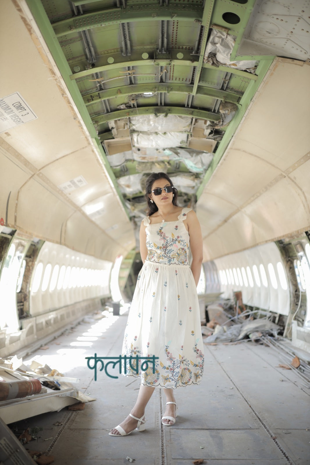 Abalone Pure Embroidery Work On Khadi Cotton Fabric maxi Frock